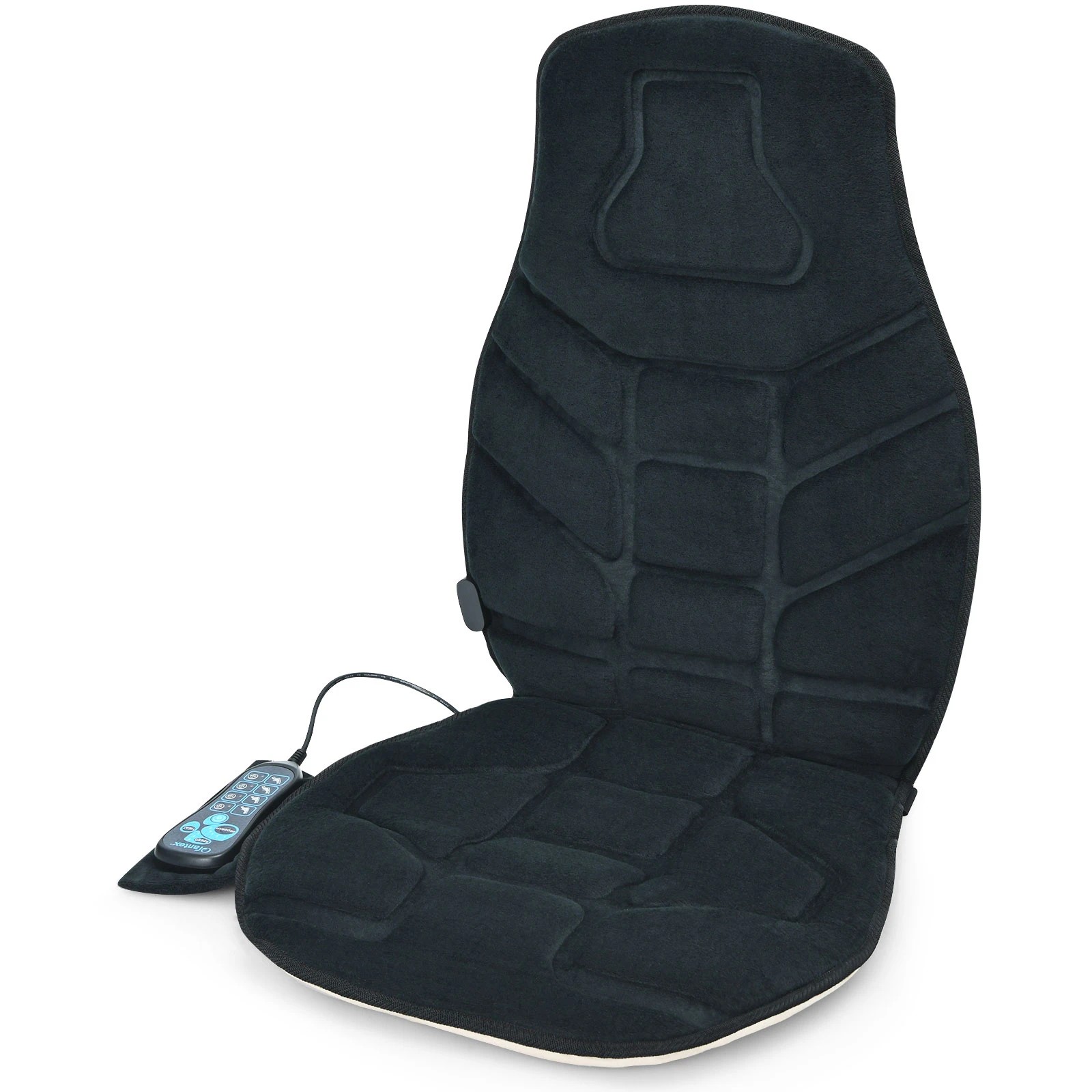 1 Costway Memory Foam Massage Seat Cushion w/Heat Vibrating Massage Chair Pad, 1 of 3