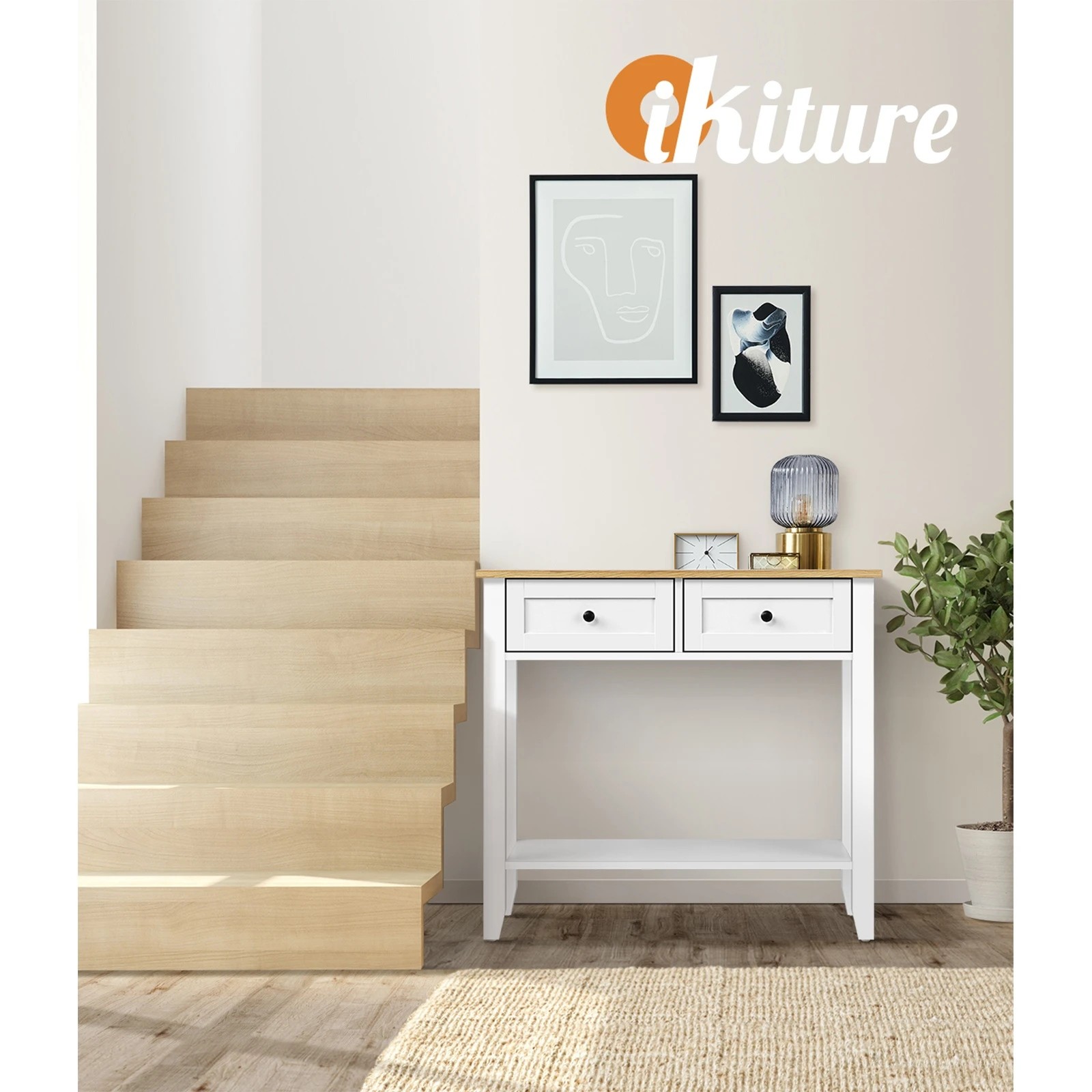 5 Oikiture Console Table Hallway Entry 2 Drawers Hall Side Display Shelf Desk
 - Multi, 5 of 9