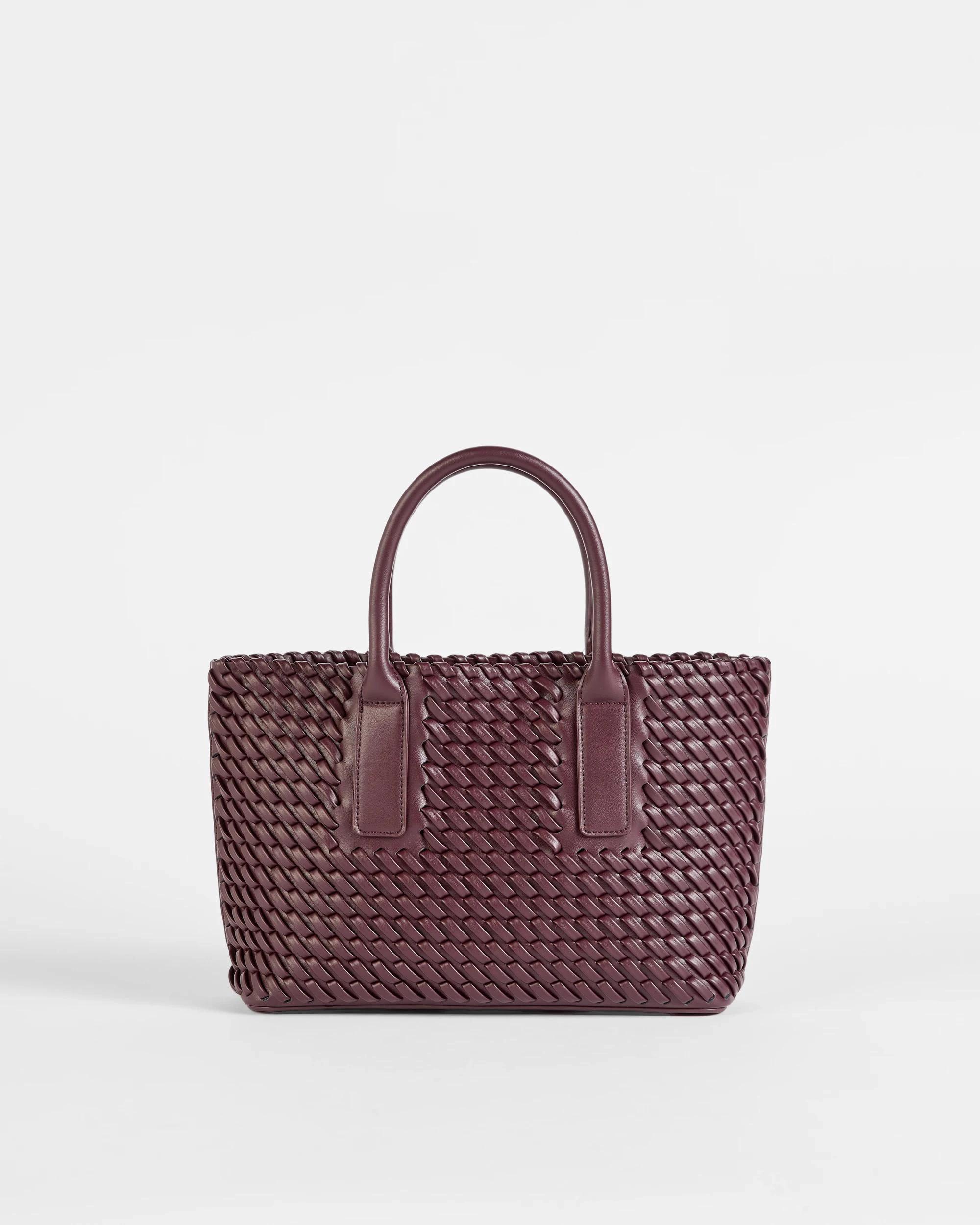 1 Target PU Mini Weave Tote Bag BURGUNDY, 1 of 1