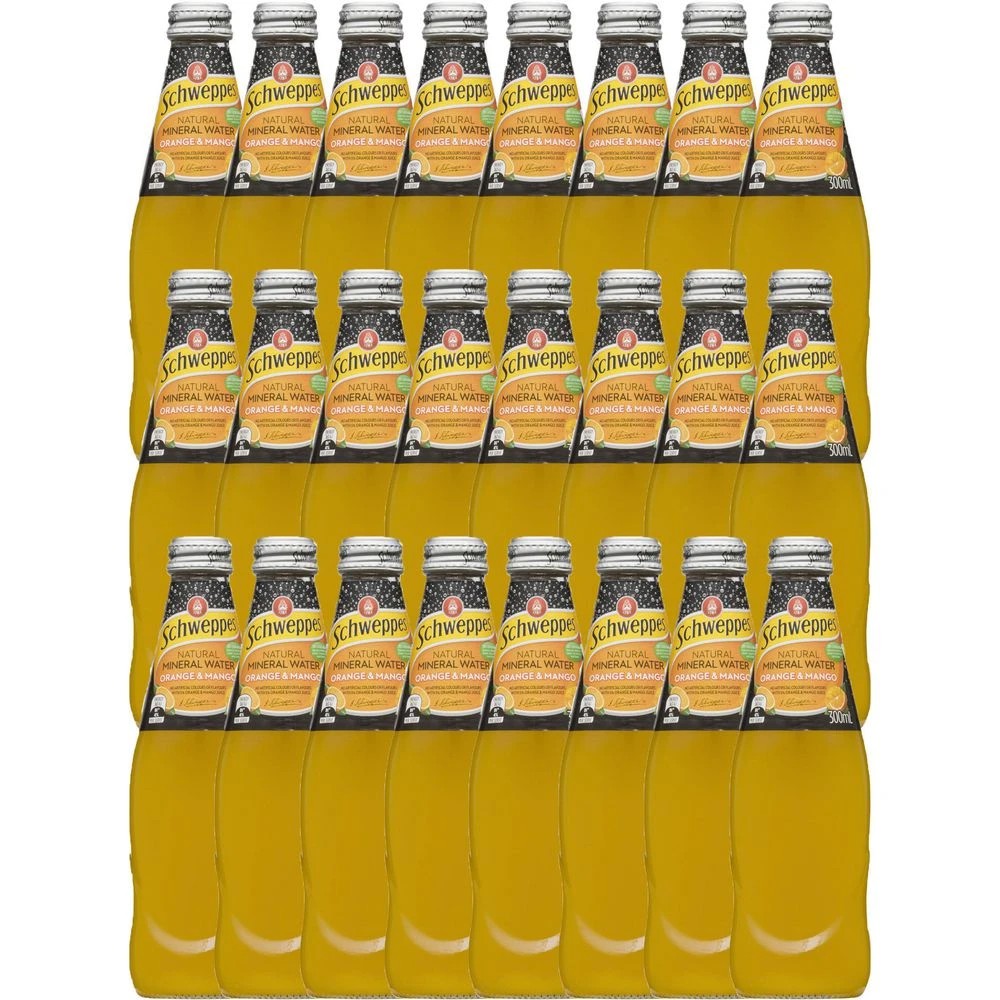 1 Schweppes Mineral Water Orange Mango 300mL 24 Pack, 1 of 2