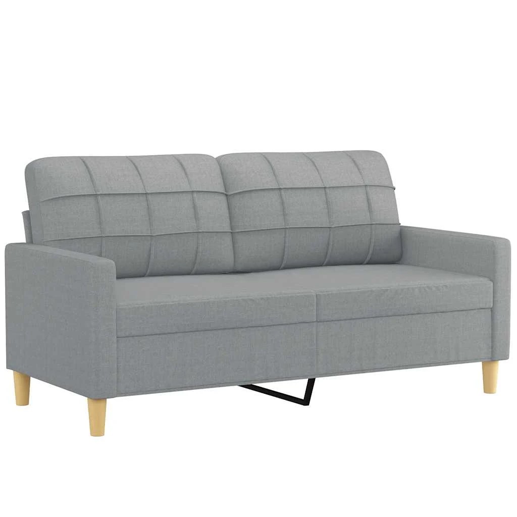 2 Vidaxl 2-seater Sofa Light Fabric - Grey, 2 of 9
