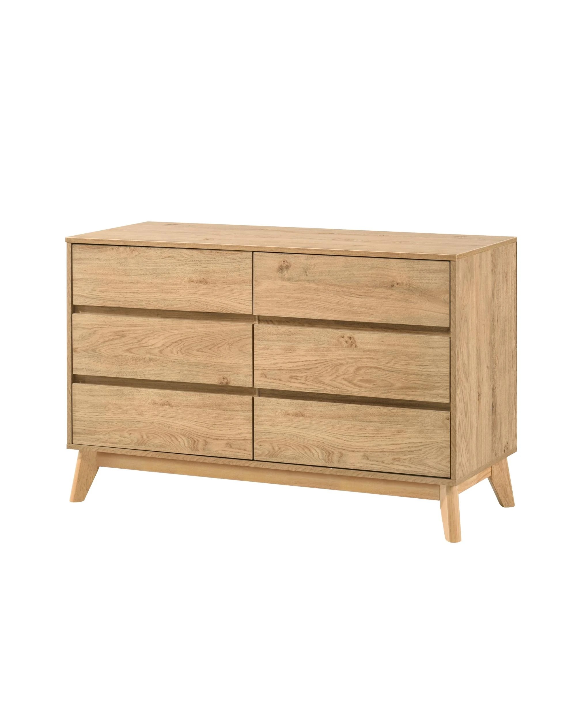 1 Kodu Chest 6 Drawers Lowboy Dresser - Natural, 1 of 7