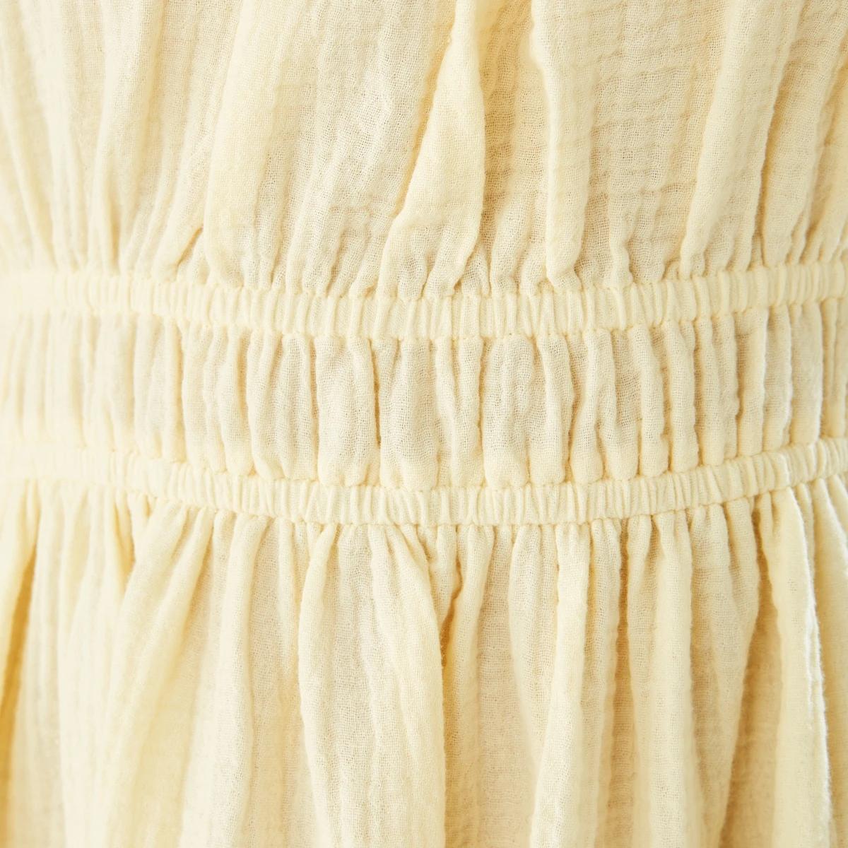 5 Shirred Frill Dress BUTTER CREAM, 5 of 8
