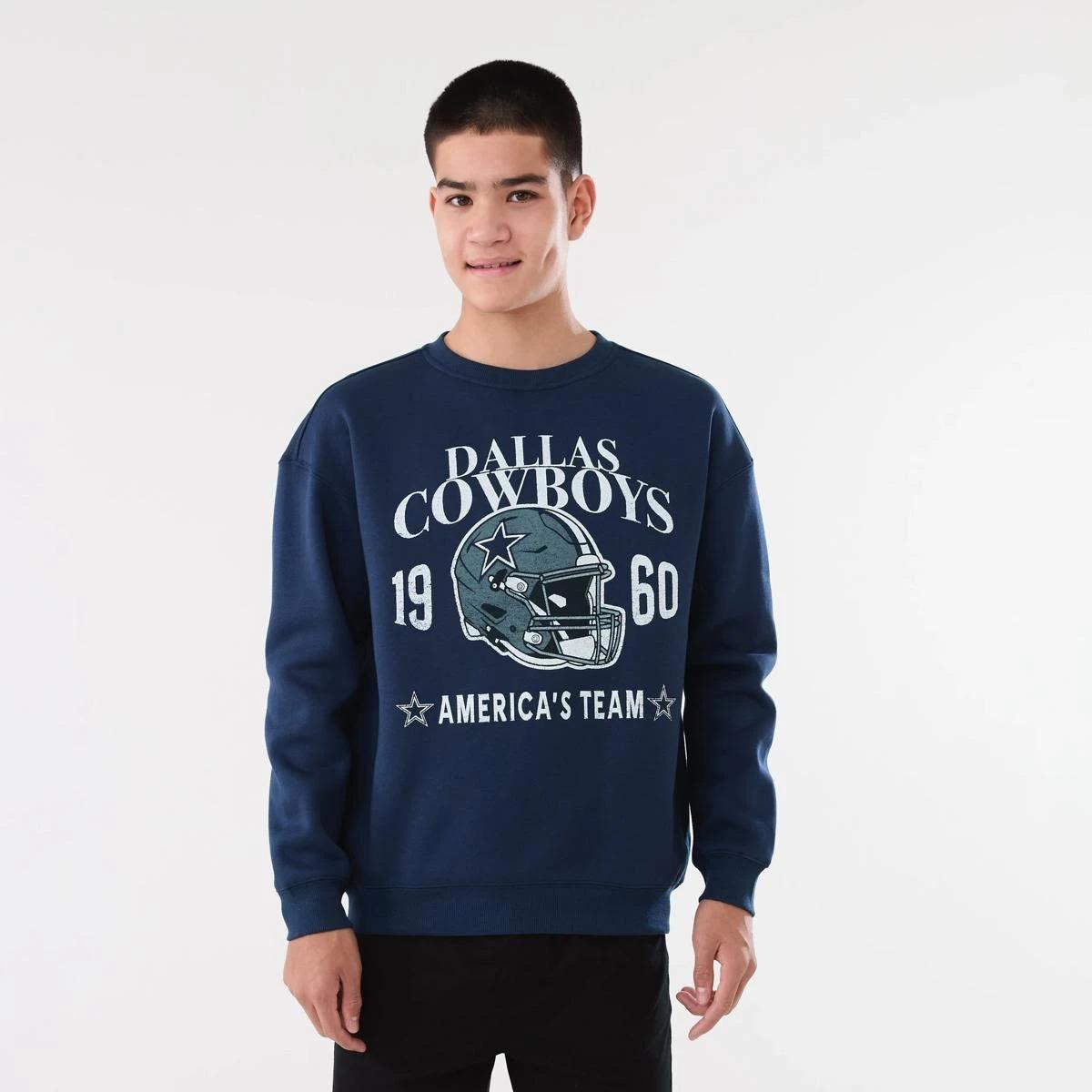 3 Official NFL Youth Fleece Top NAVY DALLAS, 3 of 6