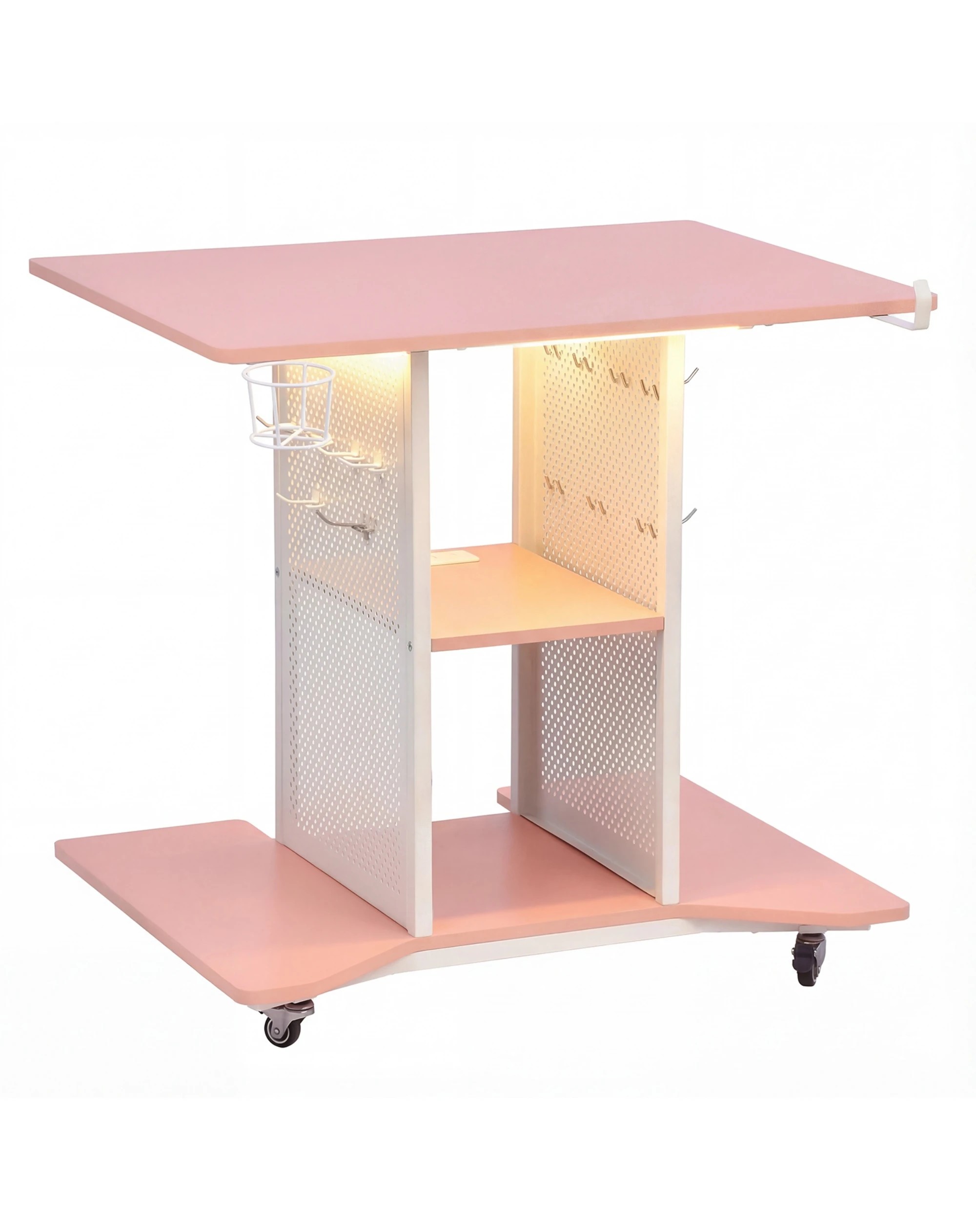 9 Advwin Movable Gaming Desk with LED Lights & Power Outlet, 9 of 9