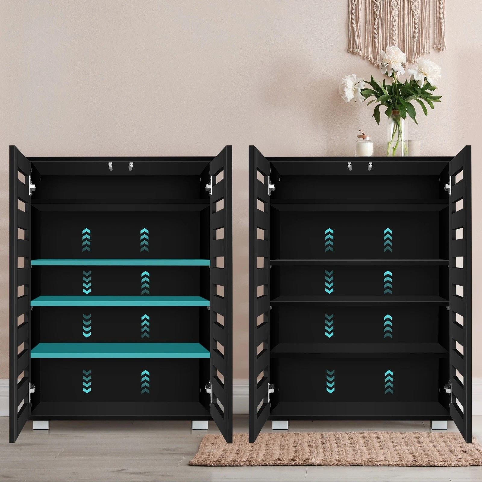 3 Alfordson Shoe Cabinet Organiser Storage Rack Drawer Shelf 21 pairs - Black, 3 of 10