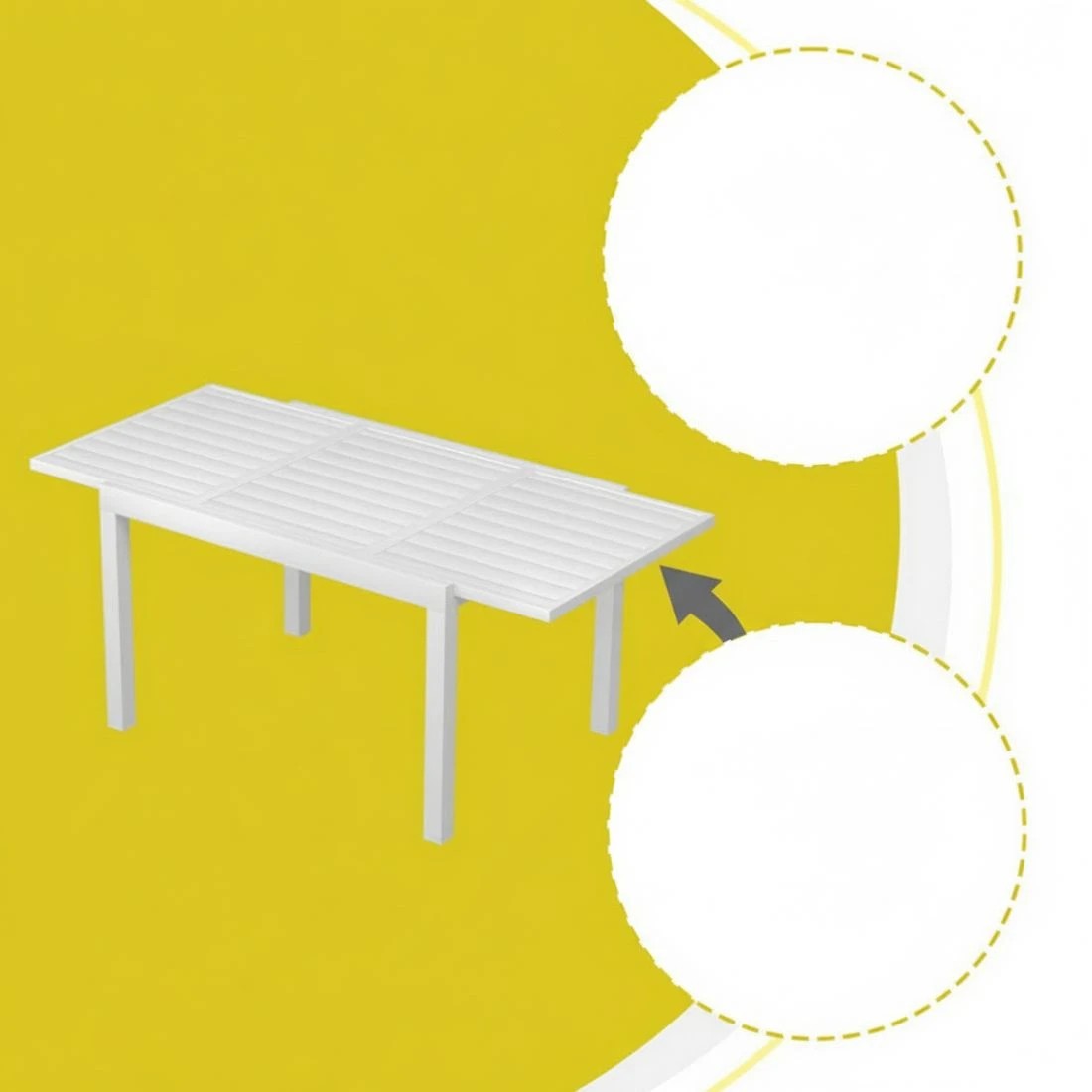 4 Gardeon Outdoor Dining Set 5 Piece Aluminum Extendable Table Setting - White, 4 of 5