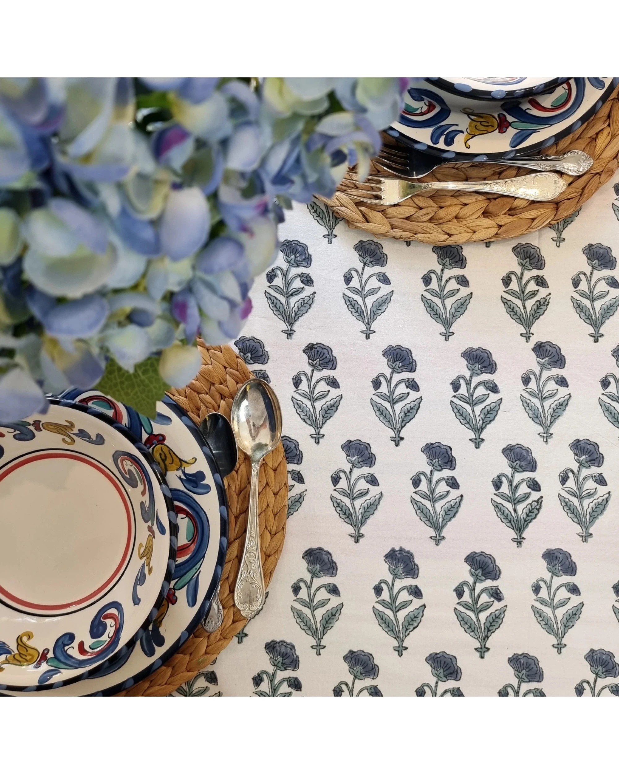 7 Kolka Rectangle Square Tablecloth Table Cover Flower Pattern Dining Table Cloth - Grey, 7 of 8