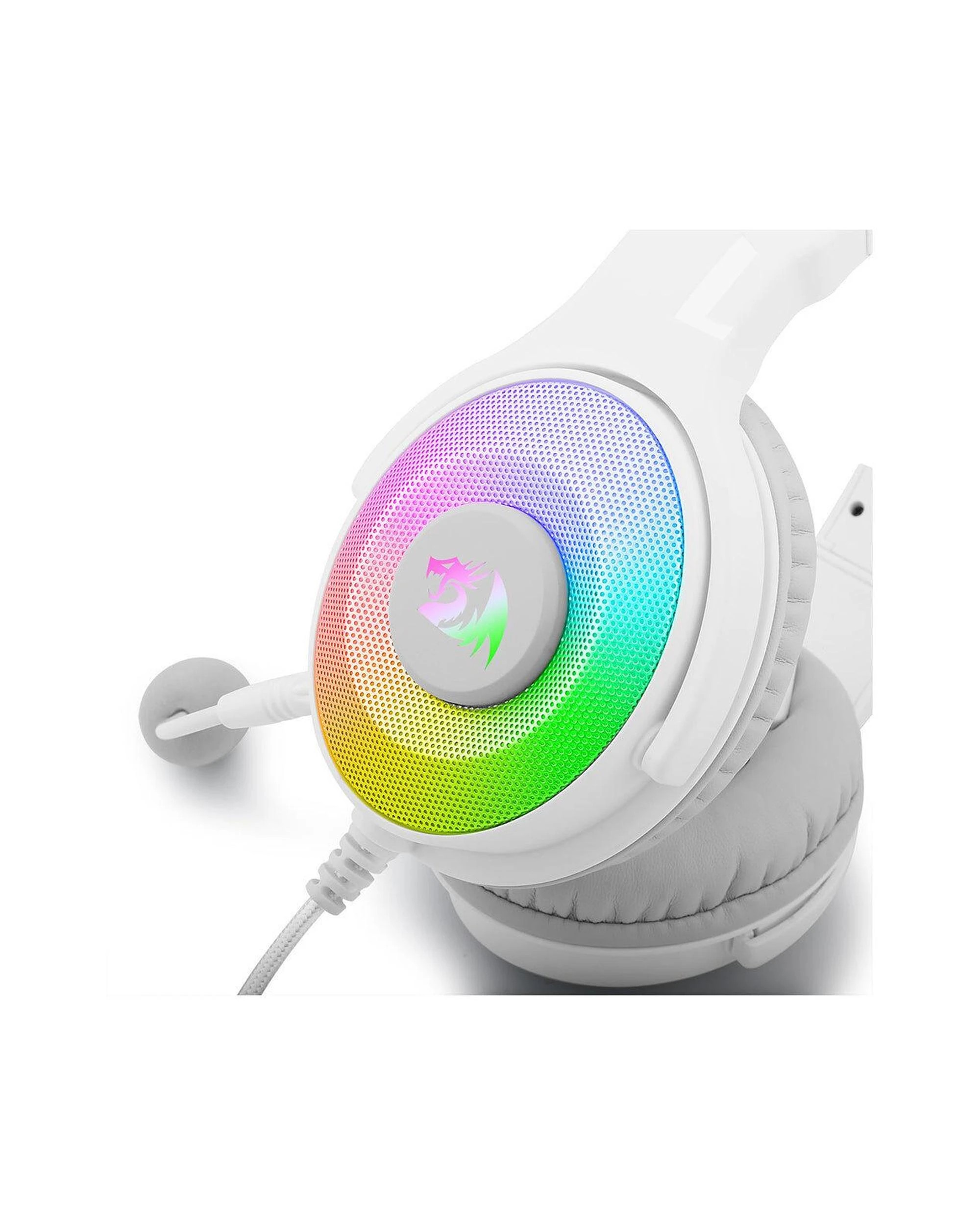 5 Redragon H350WRGB Pandora OverEar Virtual 7.1 RGB Gaming Headset - White, 5 of 7