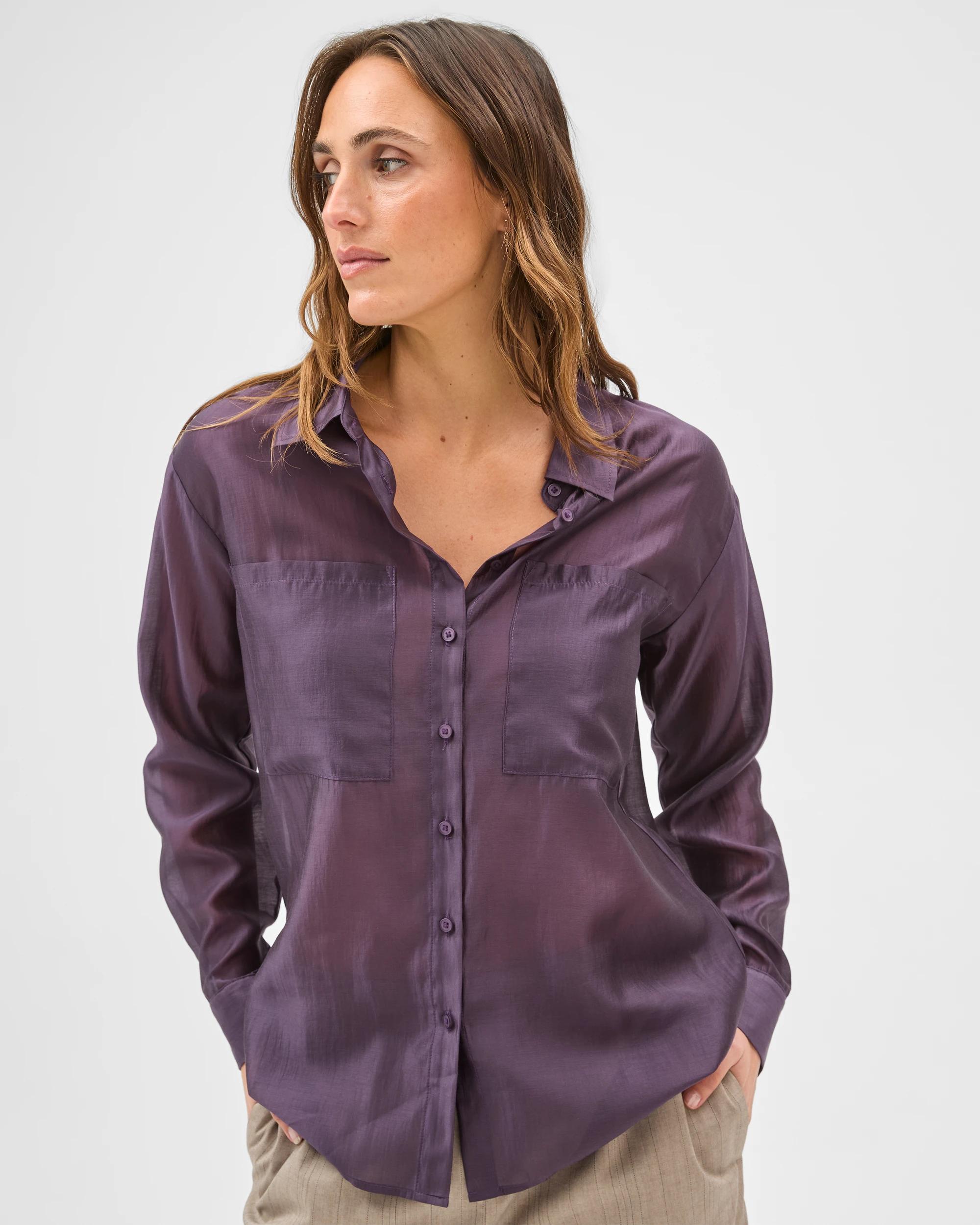 2 Preview Soft Patch Pocket Shirt PLUM, 2 of 6