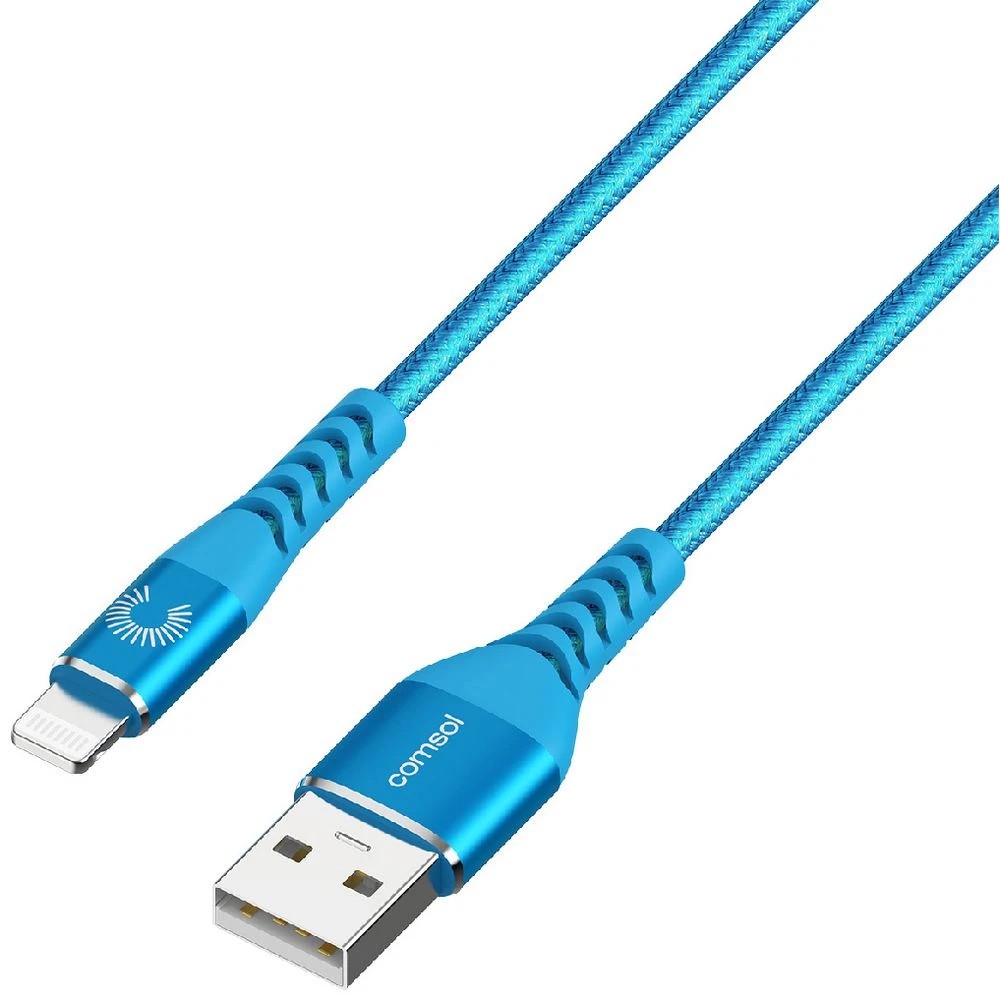 1 Comsol Kevlar Lightning to USB-A MFi Cable 1.2m Blue, 1 of 7