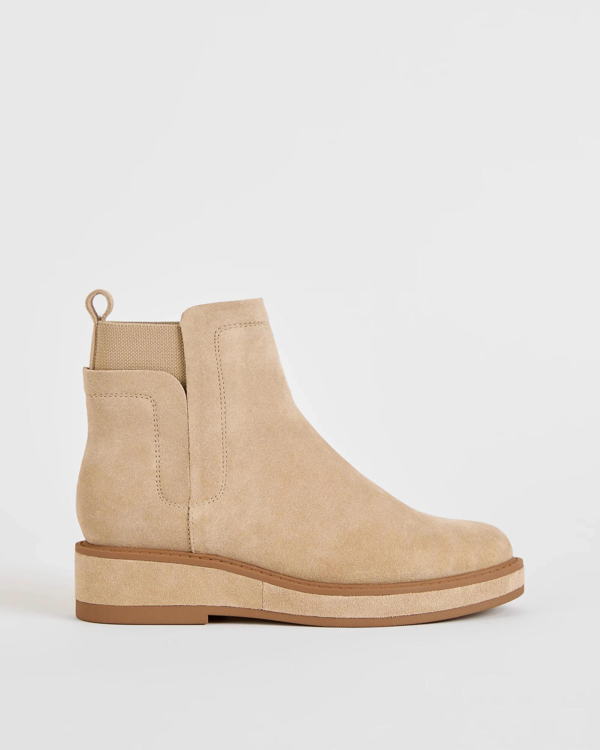 1 Target Woman Genuine Suede Leather Jackie Boot TAUPE SUEDE, 1 of 3