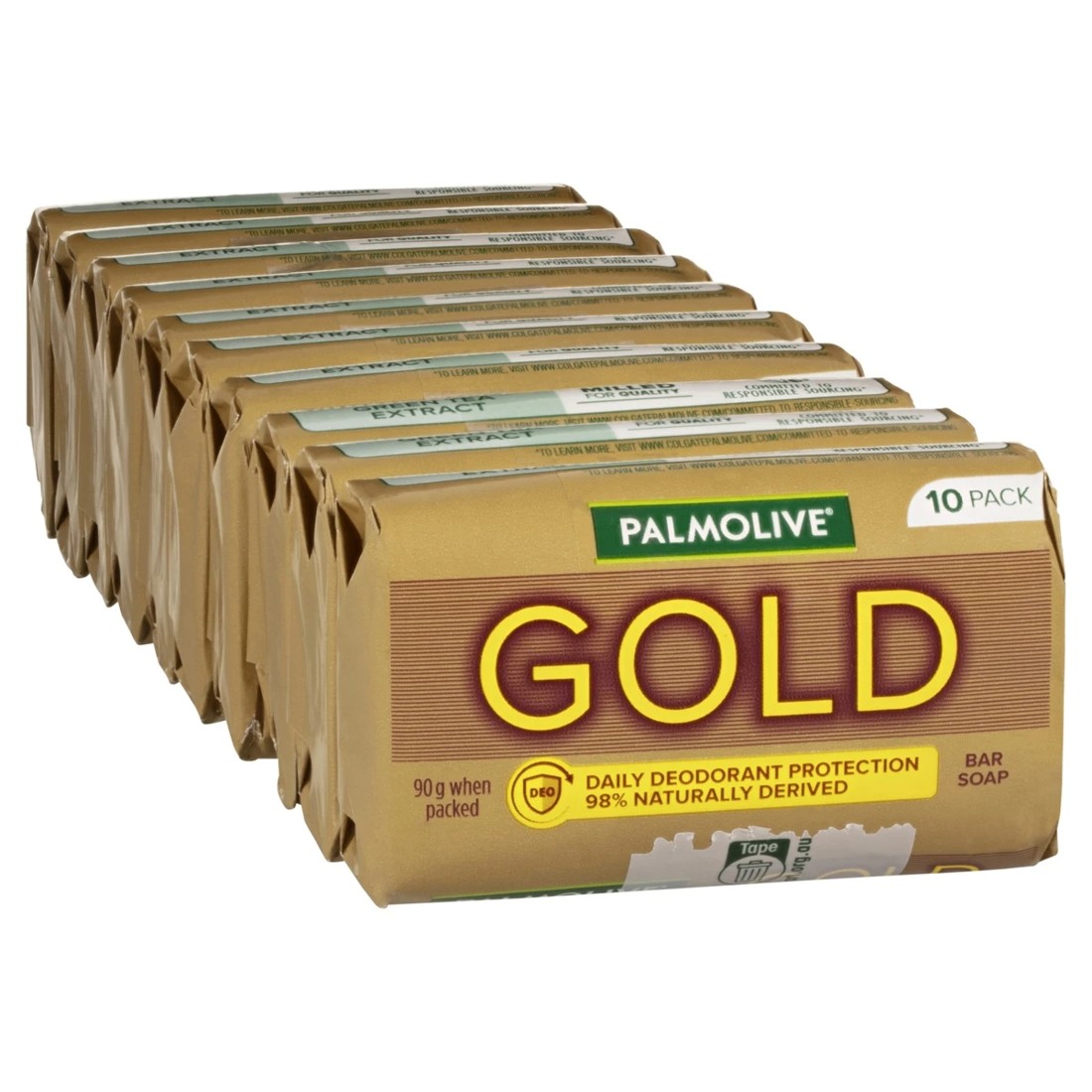 1 Palmolive 10 Pack Gold Daily Deodorant Protection Bar Soap 90g, 1 of 10