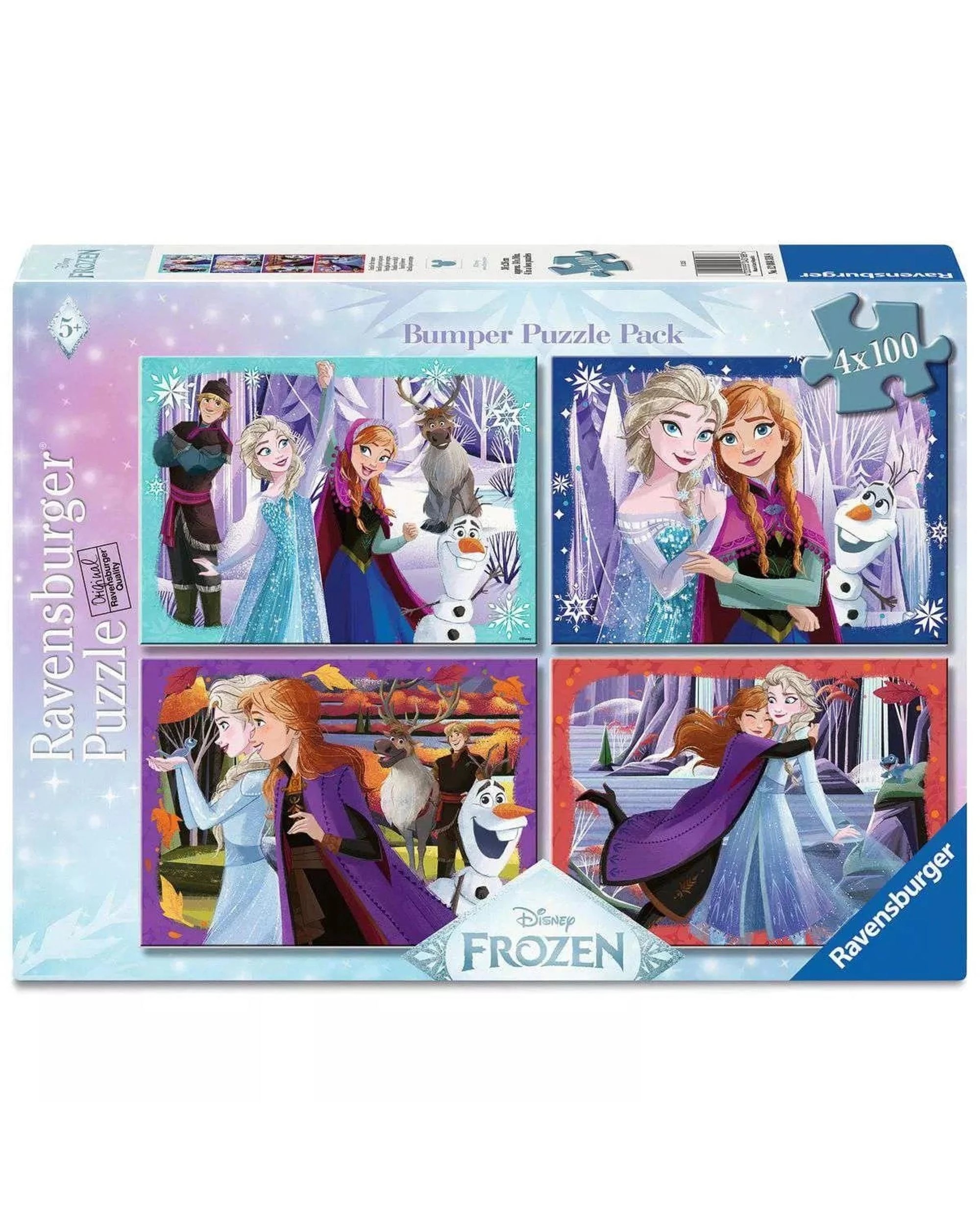 1 Ravensburger Disney Frozen Magical Spirits Bumper Puzzle Pack 4 x 100 Piece Jigsaw Puzzle 4 Pack, 1 of 8