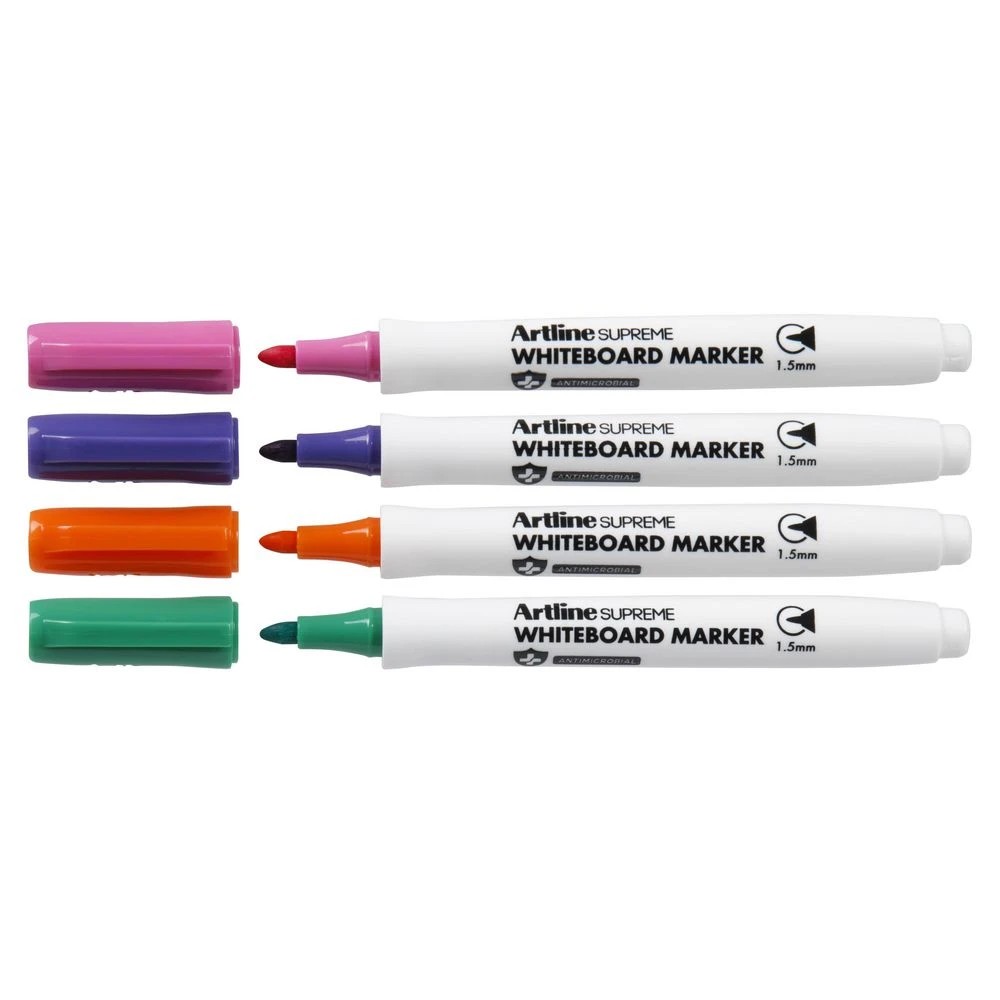 2 Artline Supreme Whiteboard Markers Bullet Brights 4 Pack, 2 of 3