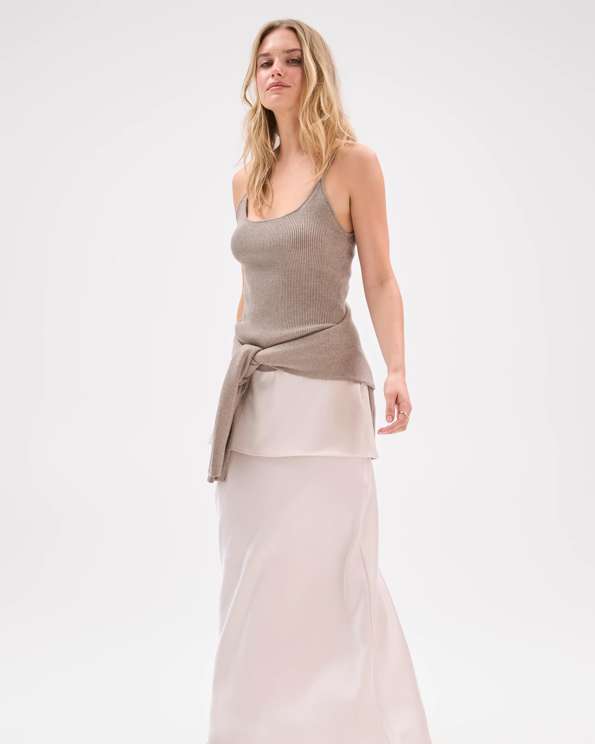 6 Lily Loves Knitted Cami TAUPE MARLE, 6 of 8