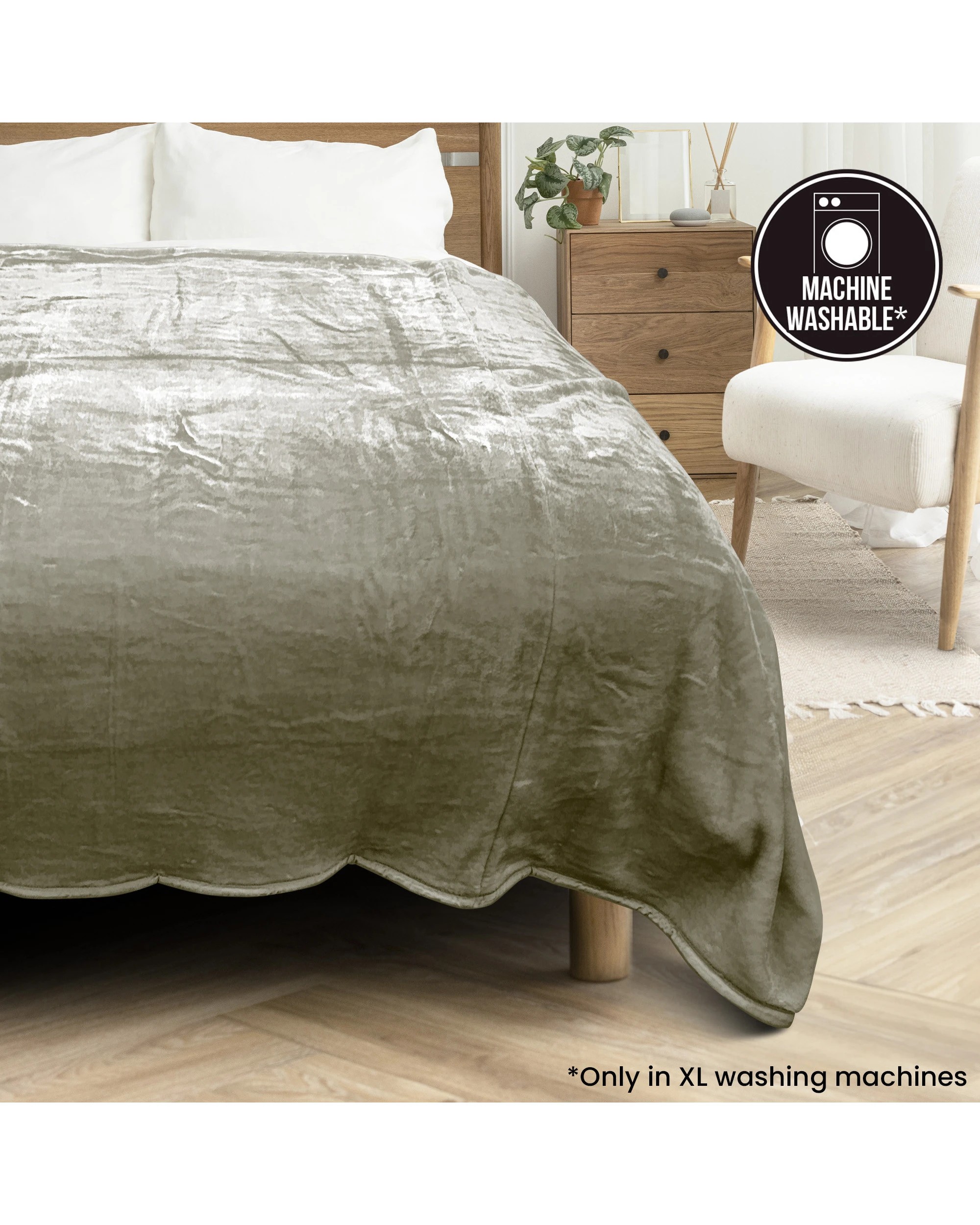 8 Laura Hill 3m X 3m Xl Faux Mink Blanket Double-sided Soft Plush Bed Oversized Throw Rug Olive
 - Super King Bed, 8 of 9