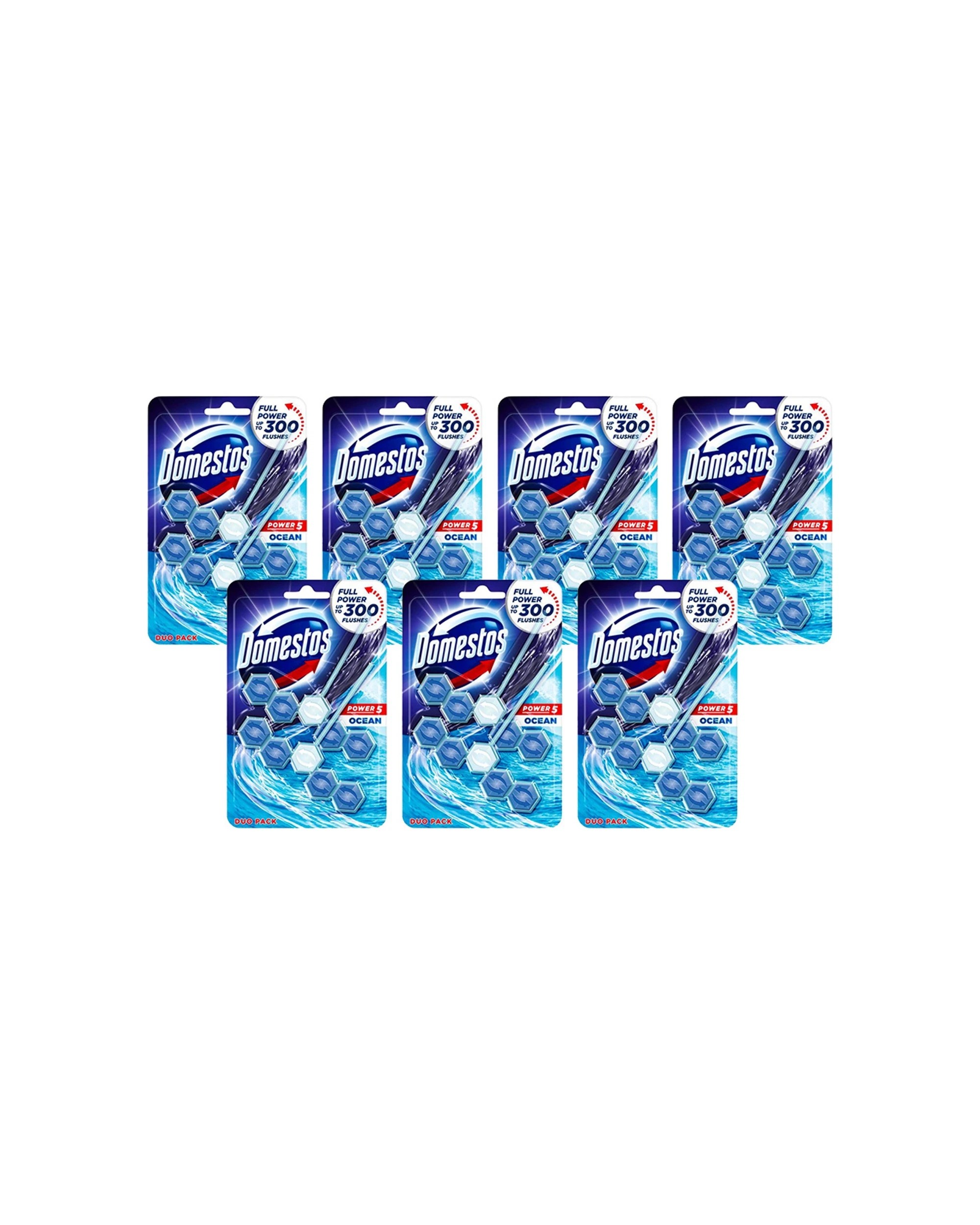 1 Domestos 7pk Toilet Cage Power 5 Bathroom Bowl Cleaner Ocean 14pc 55g - Multi, 1 of 4