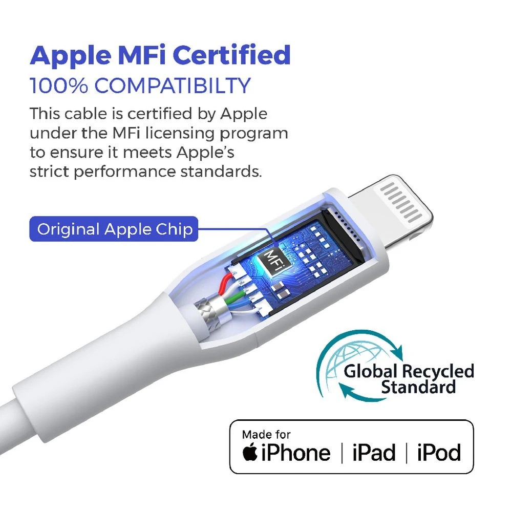4 Comsol 1.2m USB-C to Lightning Cable White, 4 of 5