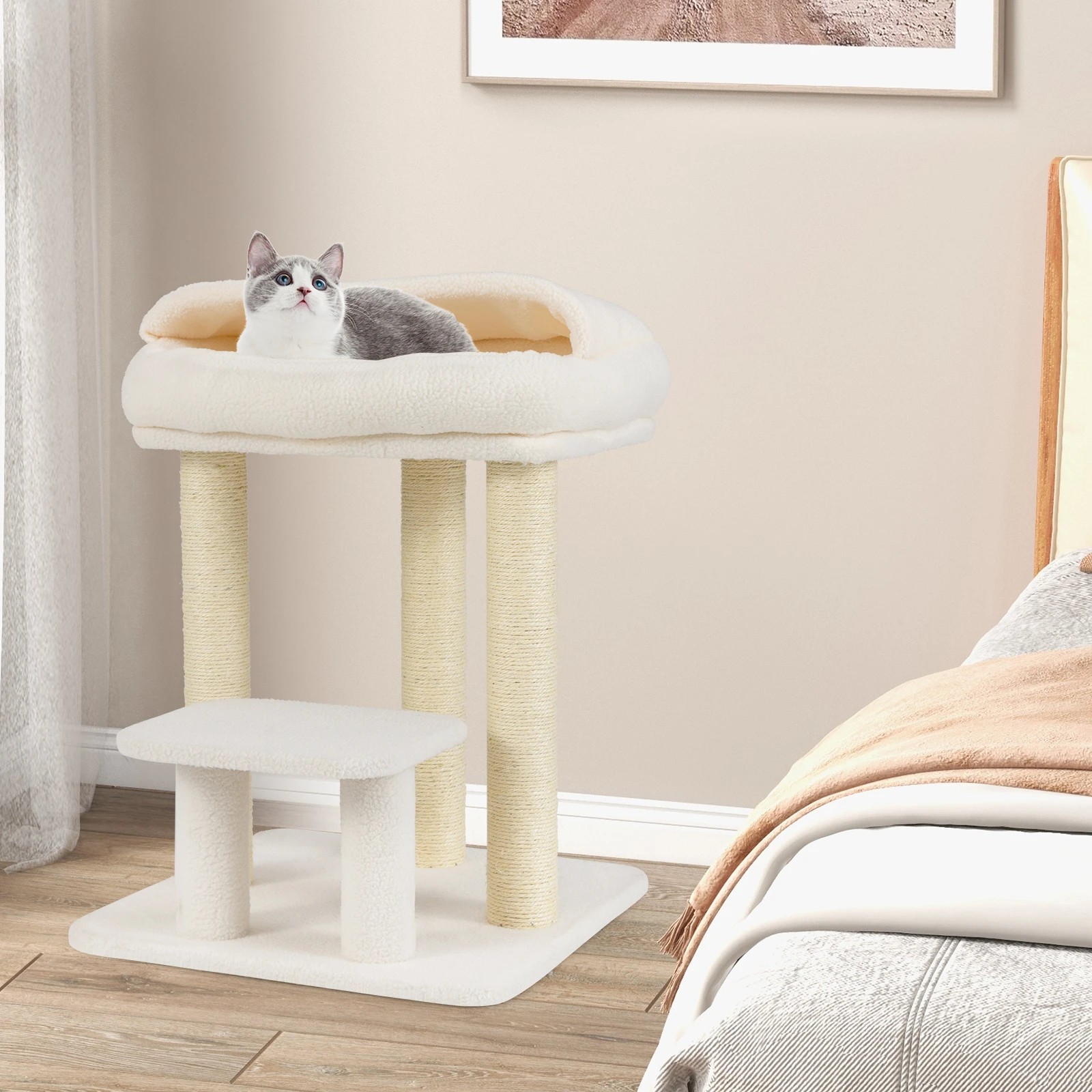 4 Costway Small Cat Tree Tower w/Sisal Scratching Posts Kitten Activity Center, 4 of 7