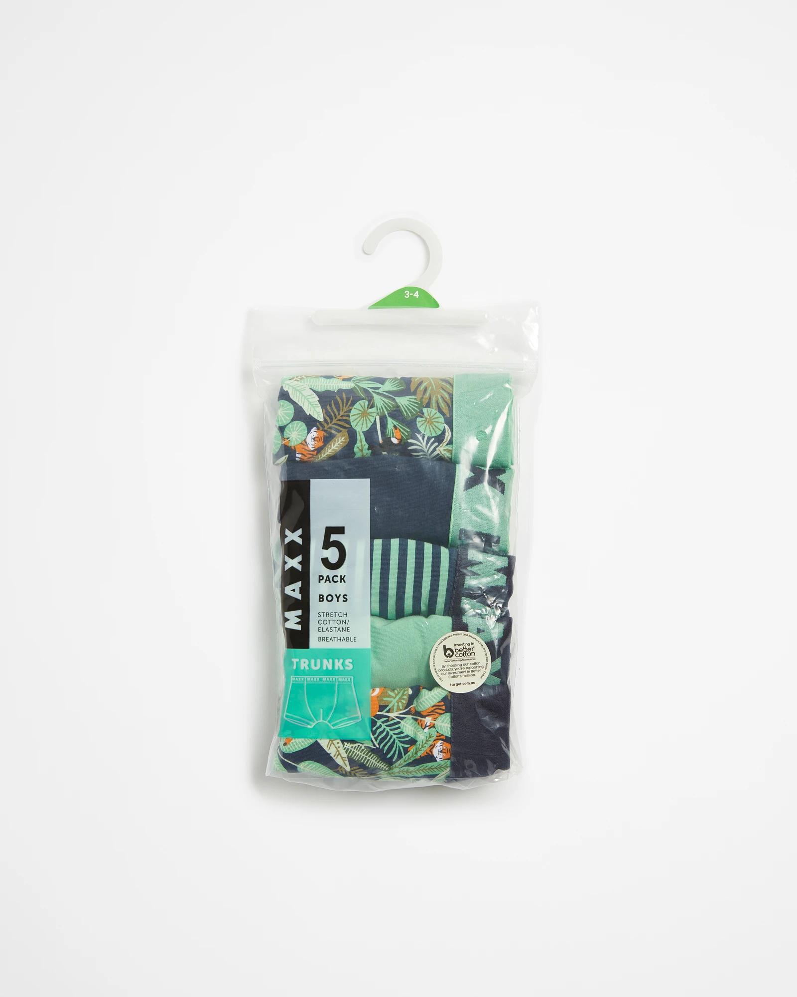 2 Maxx Boys Trunks 5 Pack JUNGLE SLOTH, 2 of 2