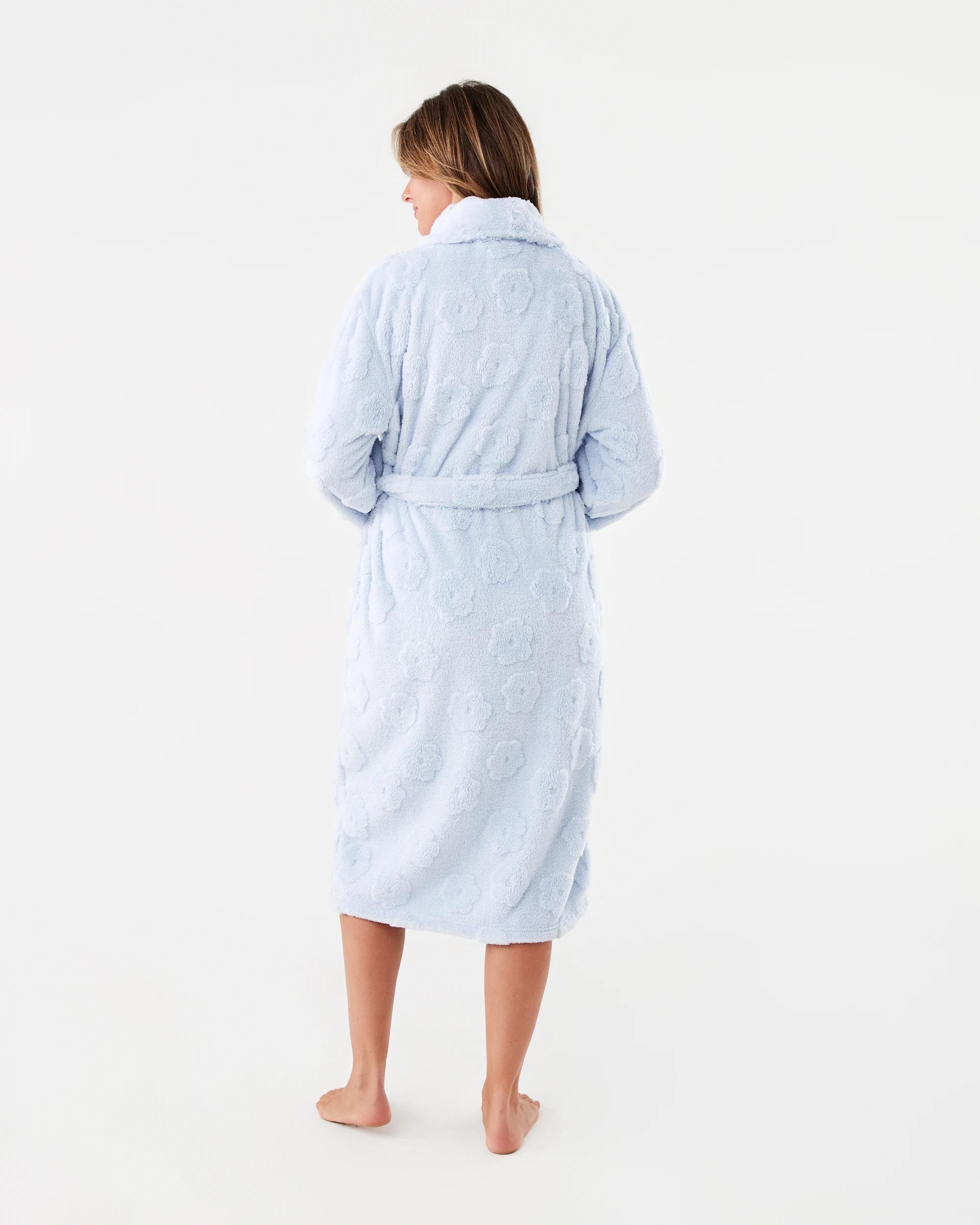 3 Clipped Fleece Gown Halo Blue, 3 of 7