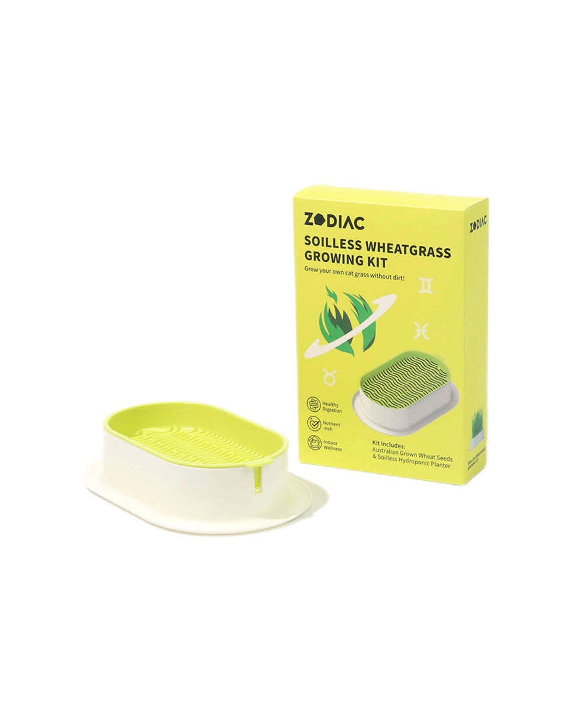 1 Zodiac Soilless Wheatgrass Growing Kit Cat Feeding Indoor Wellness Nutrient - Yellow, 1 of 4