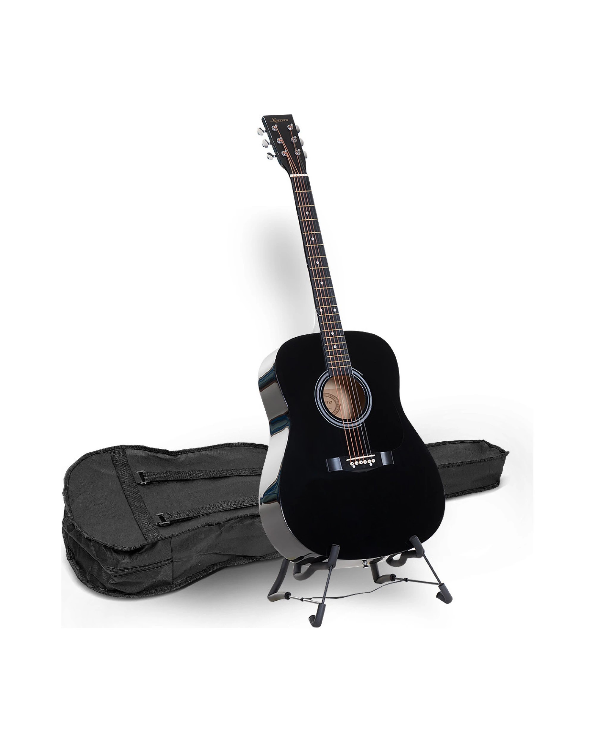3 Karrera 41in Acoustic Wooden Guitar - Black, 3 of 4