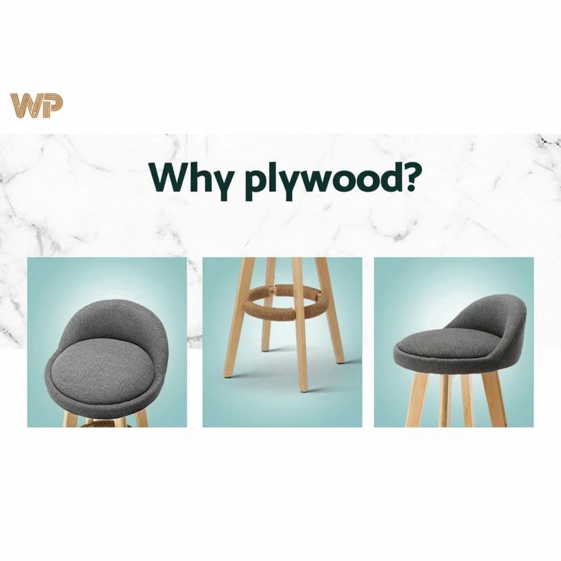 5 Artiss 2x Bar Stools Padded Linen Wooden - Grey, 5 of 7