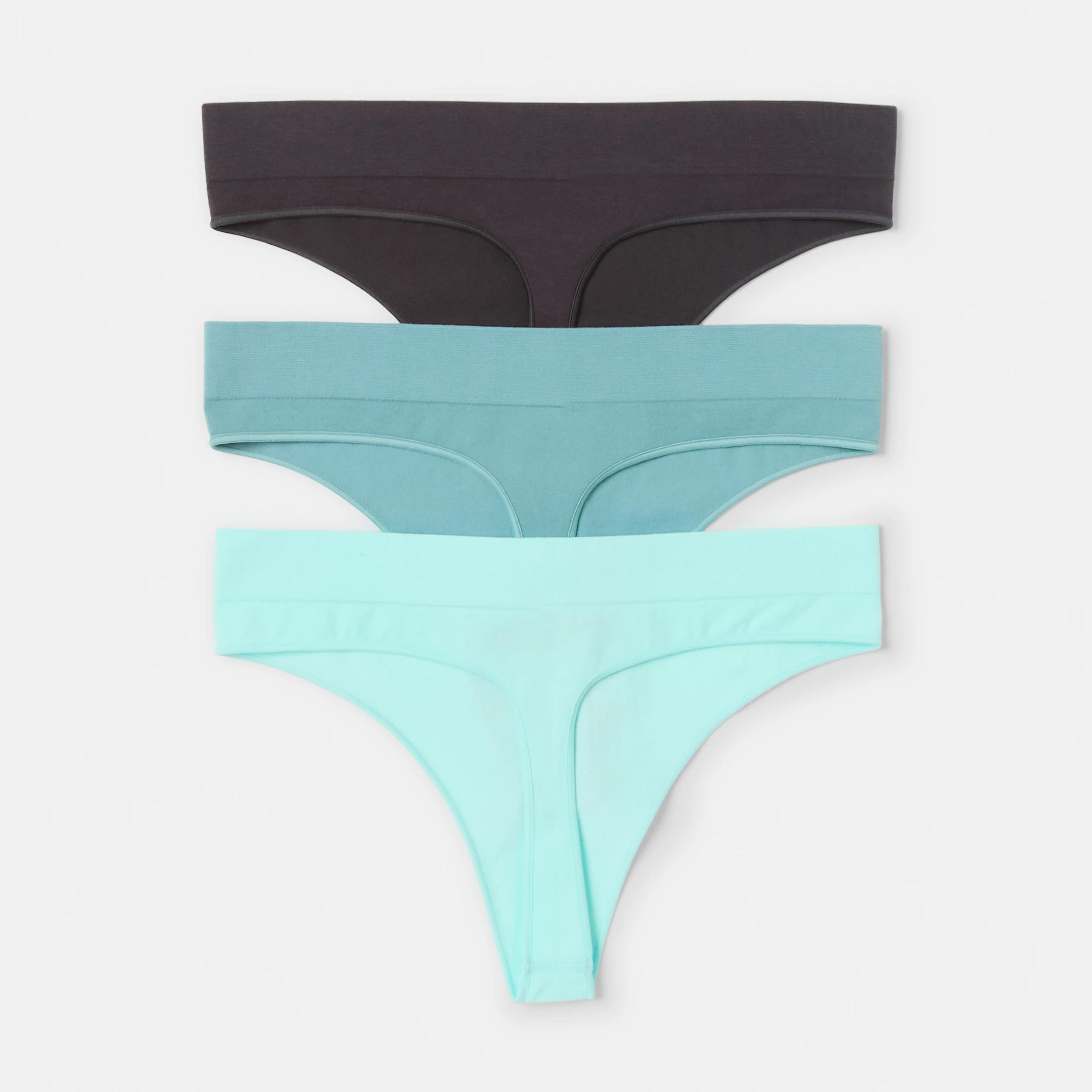 2 3 Pack Seamfree Cotton G-String Briefs WASHED SLATE, SEAGRASS BLUE, BRIGHT TURQUOISE, 2 of 8