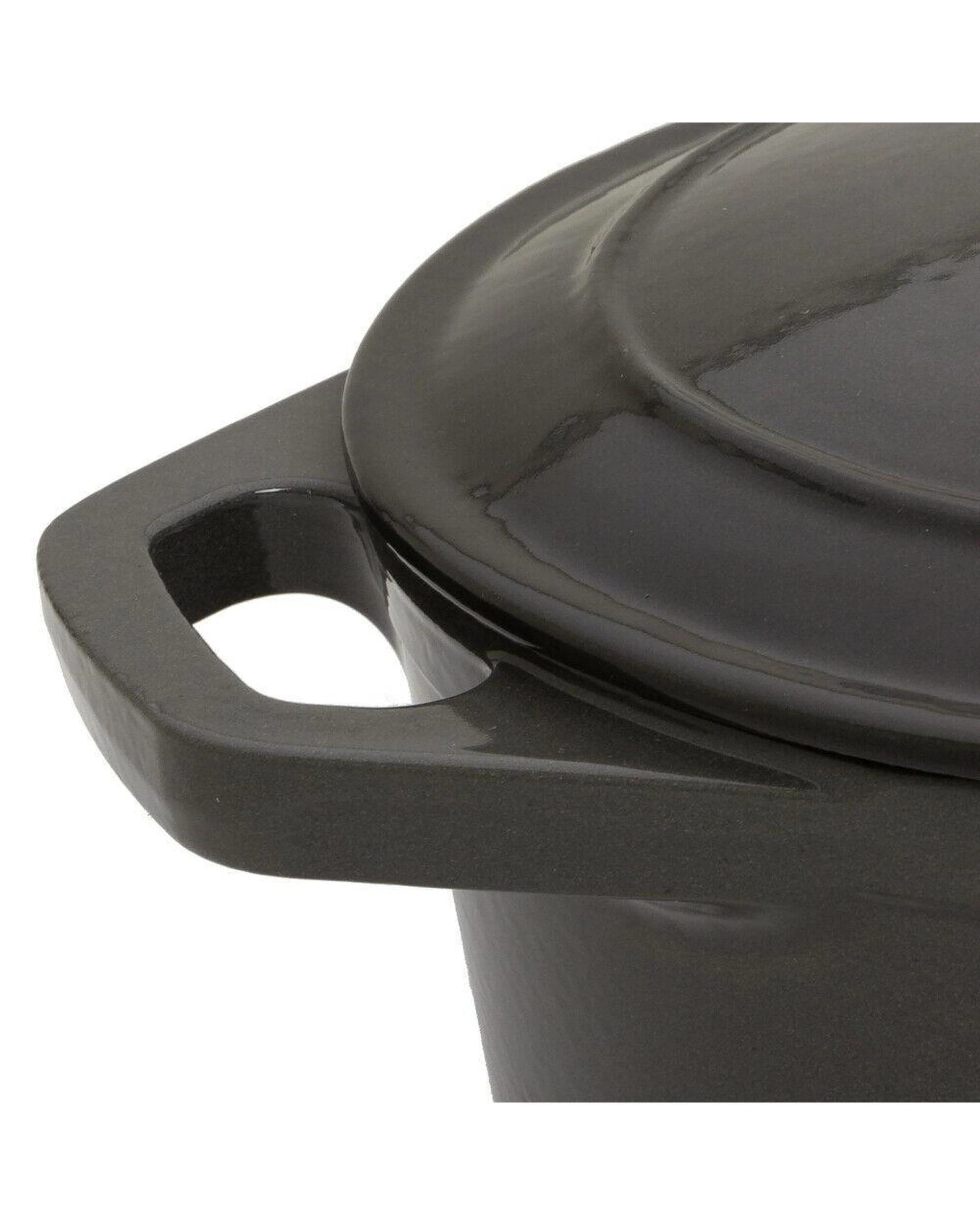 2 Chasseur Oval French Oven 27cm  4L Caviar - Grey, 2 of 3
