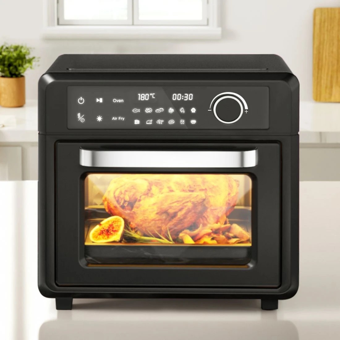 3 Devanti Air Fryer 20L LCD Fryers Oven
 - black, 3 of 7