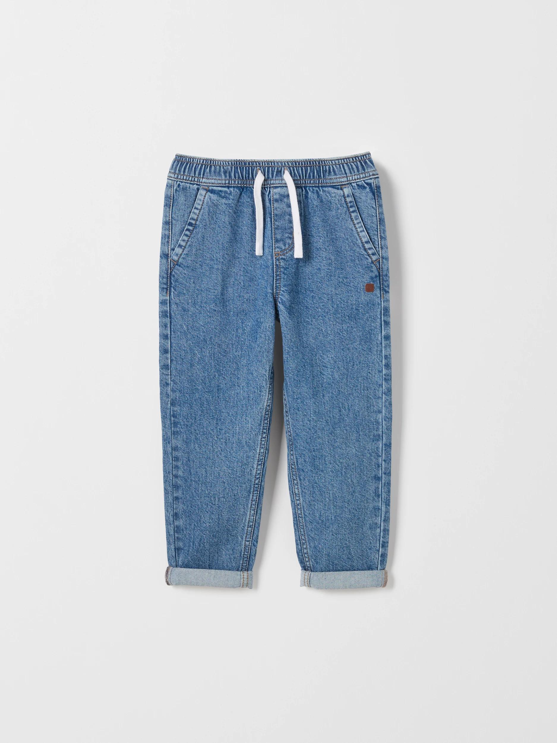1 Target Denim Elastic Waistband Loose Fit Denim Jeans MID WASH, 1 of 1