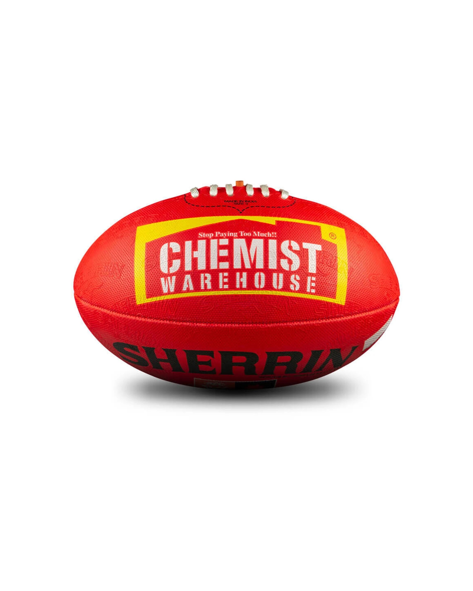 3 Sherrin AFLW Replica All Surface Synthetic Rubber Football Size 4 Enhanced Grip - Red, 3 of 4
