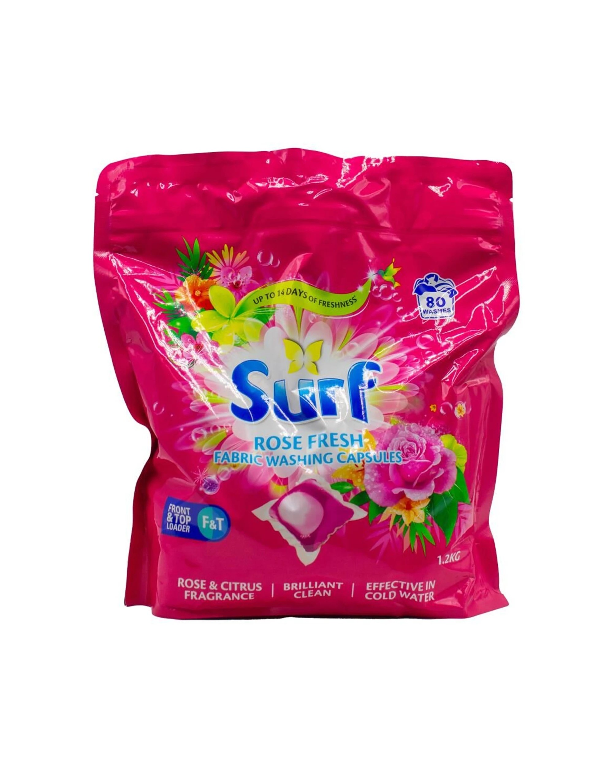 2 Surf Fabric Washing Capsules Front Loader Top Loader Rose Fresh 160pc PK. - Pink, 2 of 3