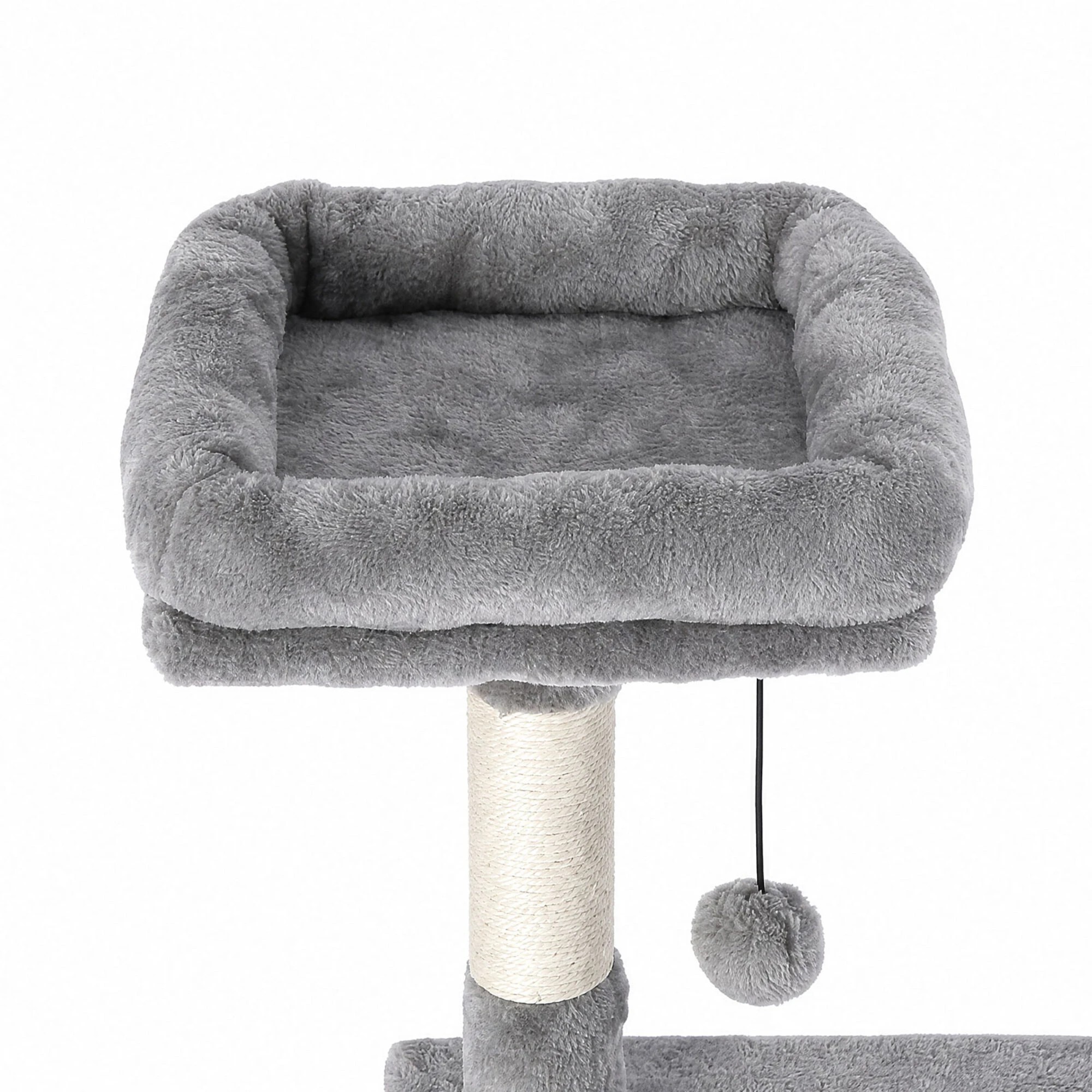 4 Pawz Cat Tree Cat Tower Multi-Level Cat Bed with Condo Plush - Grey - Grey, 4 of 8