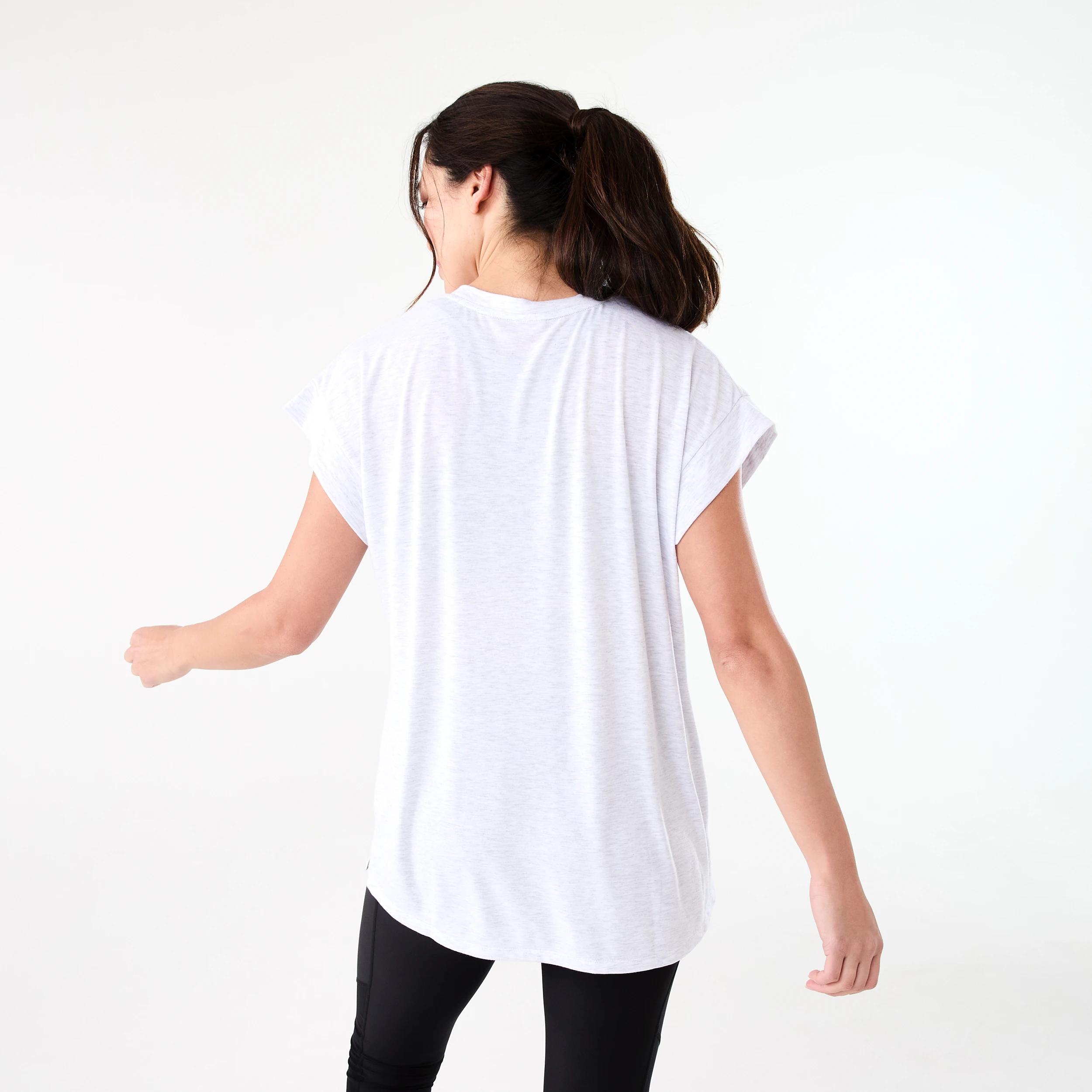 3 Everlast Womens Relaxed Longline T-shirt EVERLAST WHITE MARLE, 3 of 7