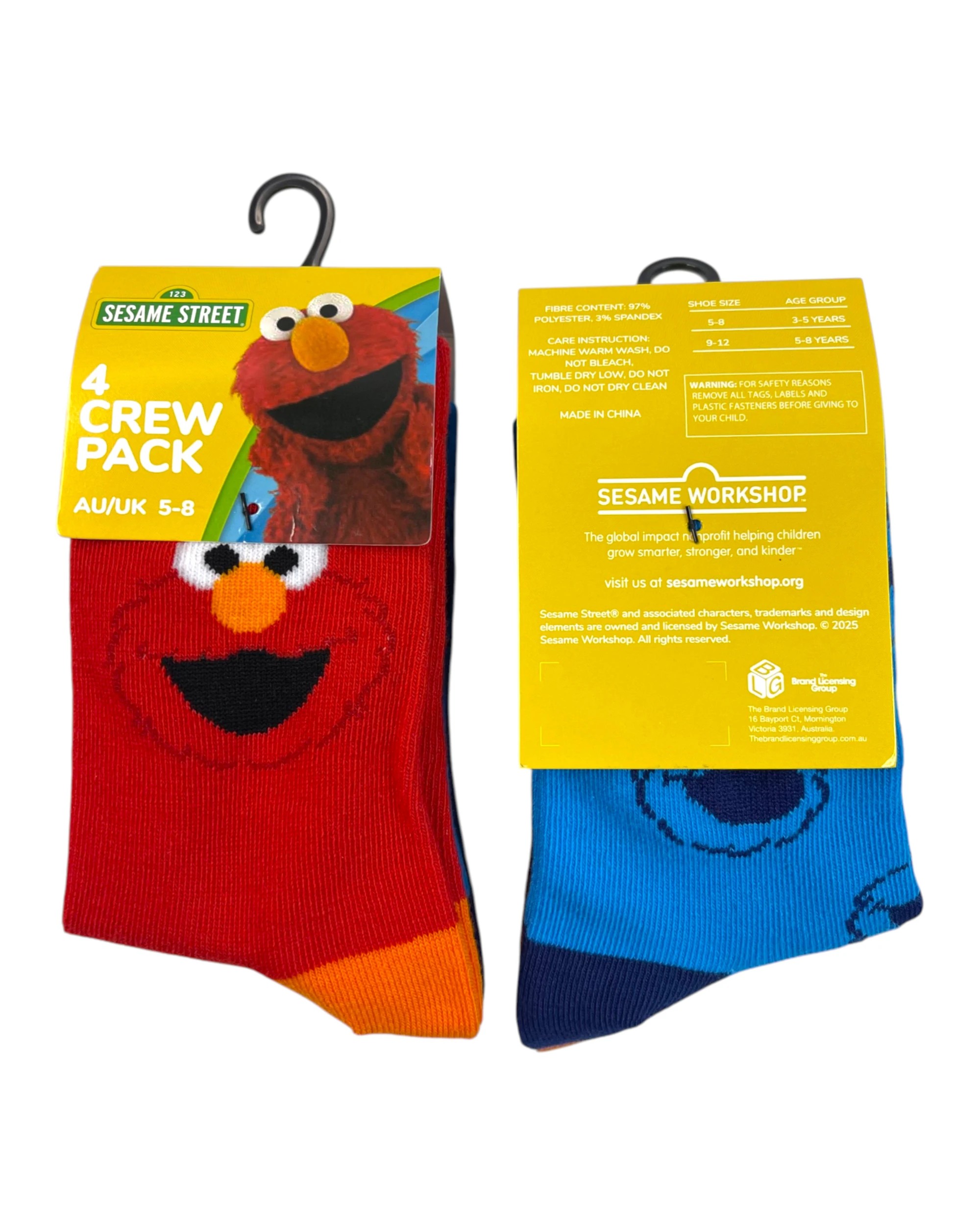 5 Sesame Street Sesame Street Sock 4-pack - 5-8, 5 of 5