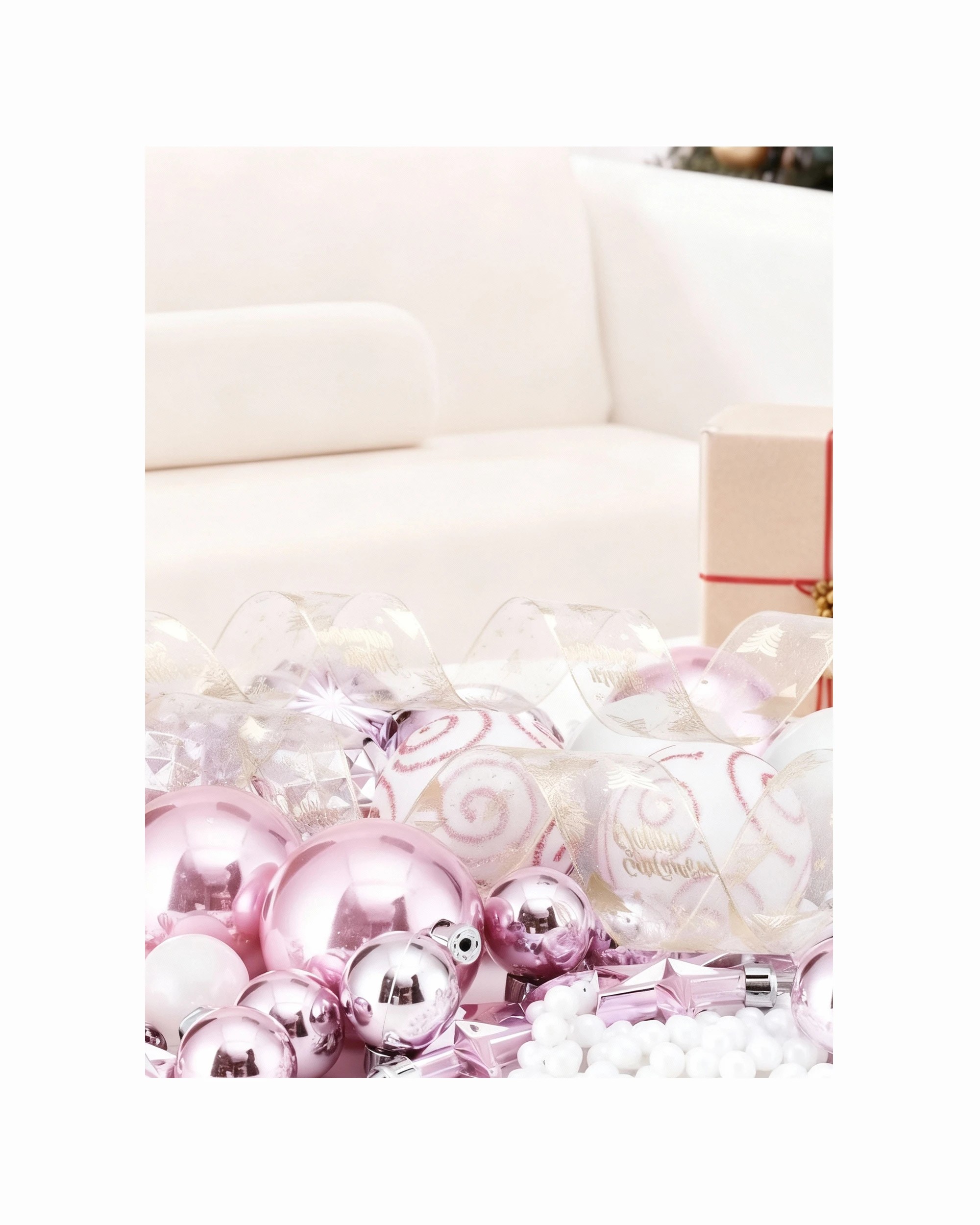 4 Jingle Jollys Christmas Tree Decoration Set Ribbon Baubles Ornaments Party - Multi, 4 of 7