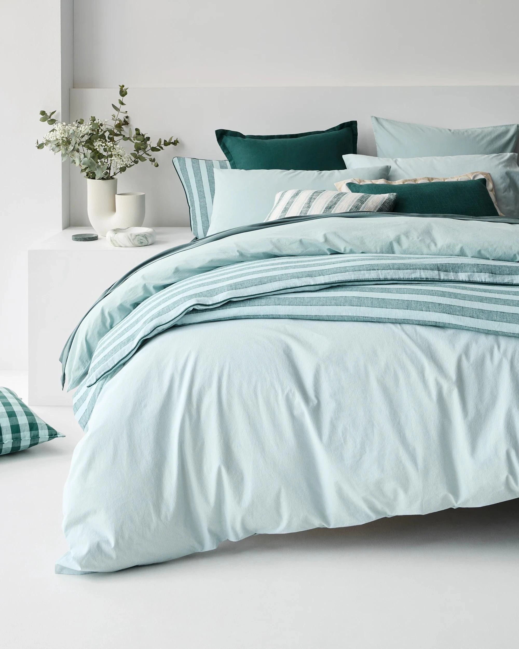 6 Arlo Cotton Stonewash Quilt Cover Set - Super King Bed - Blue, 6 of 6