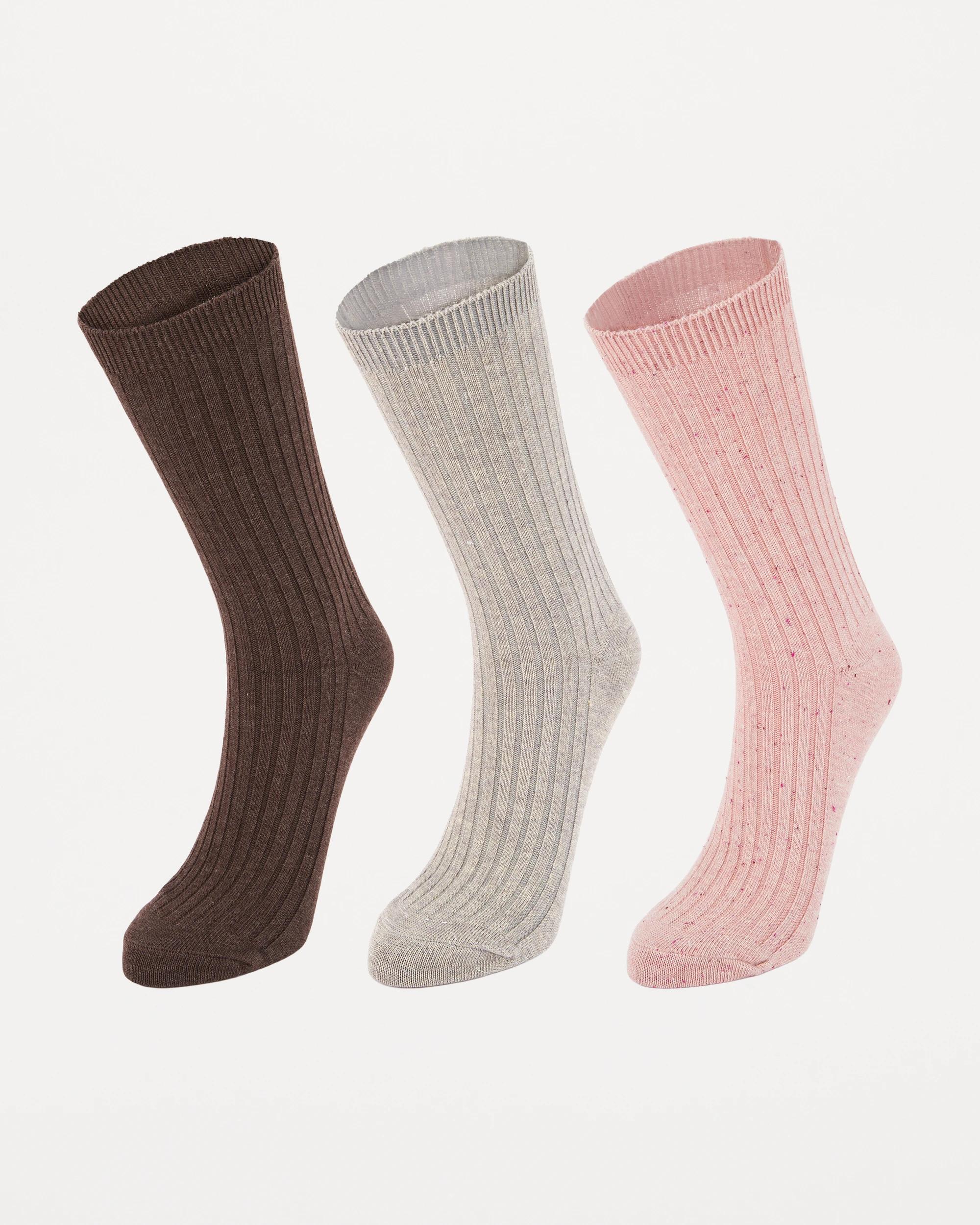 1 3 Pack Bamboo Rib Crew Socks Warm Lurex, 1 of 3