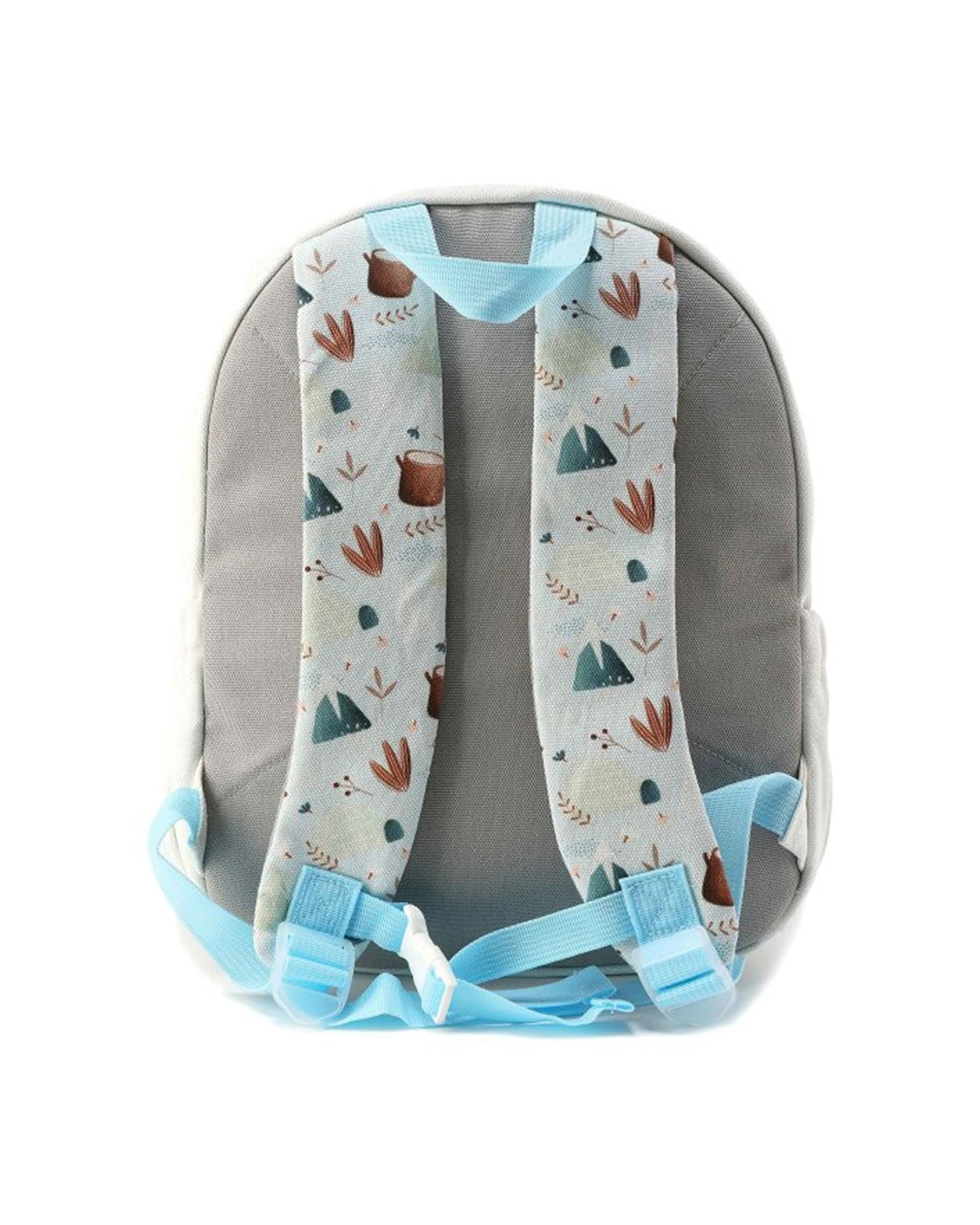 2 Sassi A4 Junior Cotton Backpack Munchy The Bear Soft Breathable Kids Bag - One Size - Grey, 2 of 3