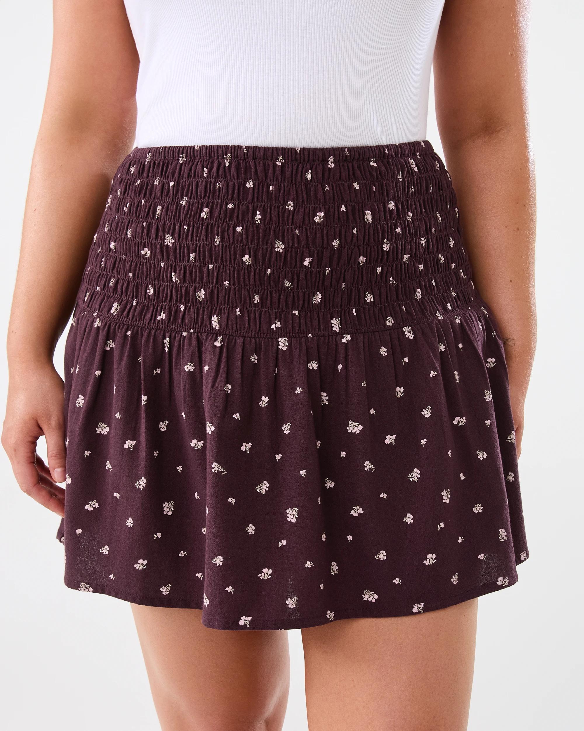 1 Shirred Mini Skirt Ditsy Fdge, 1 of 6