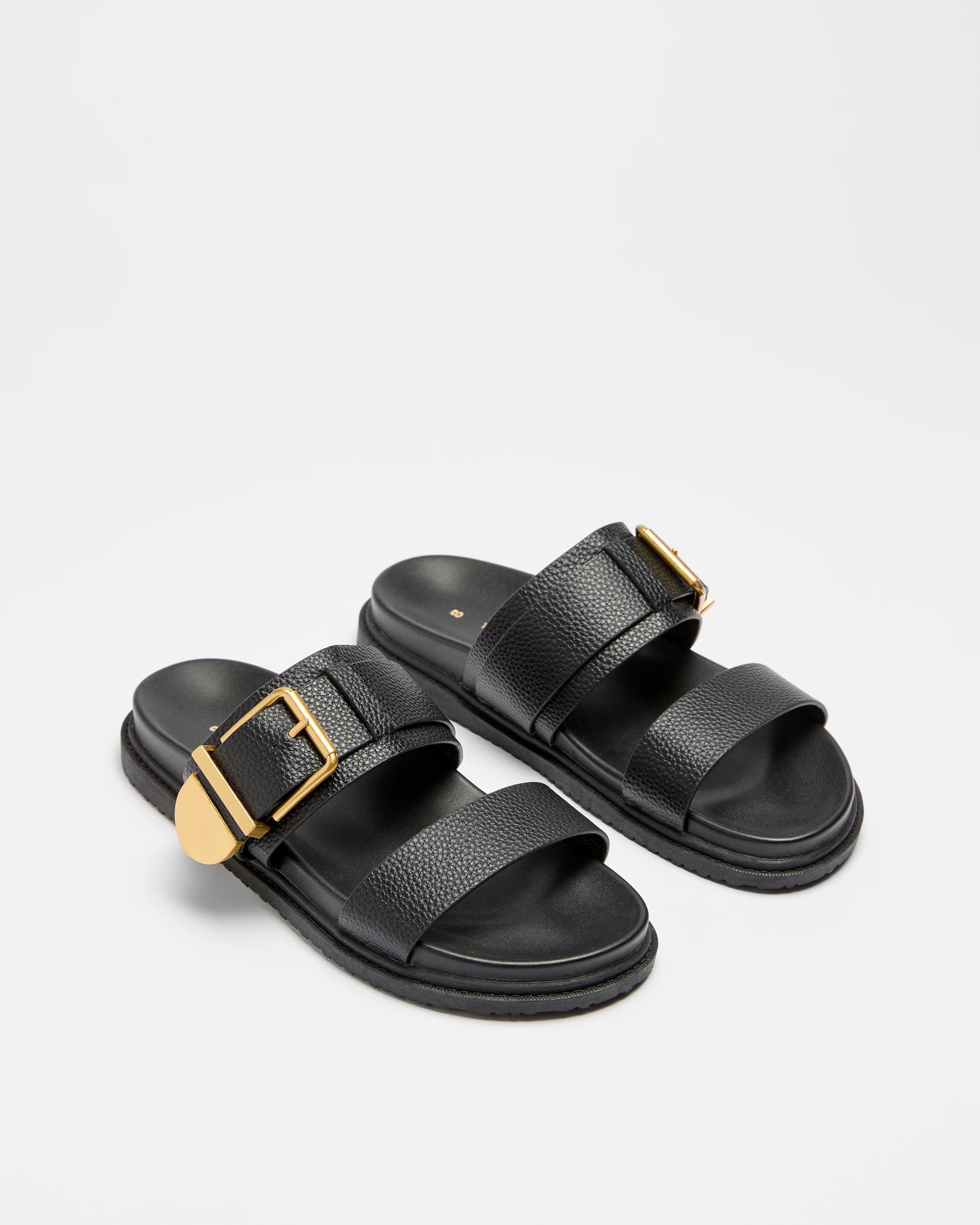 3 Target Womens Buckle Flat Sandal - Henna BLACK, 3 of 3