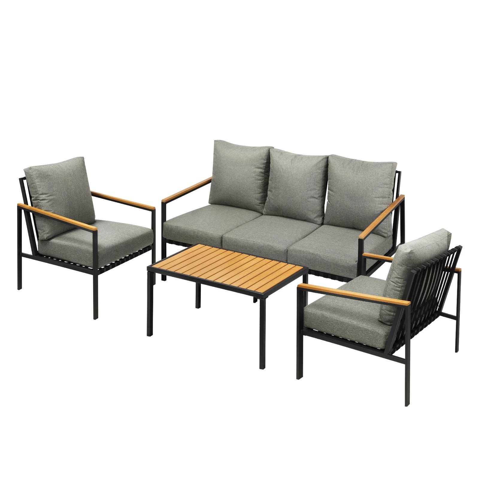 1 Livsip Outdoor Lounge Sofa Set Patio Furniture Dining Table Chairs
 - Black
 - Black, 1 of 9