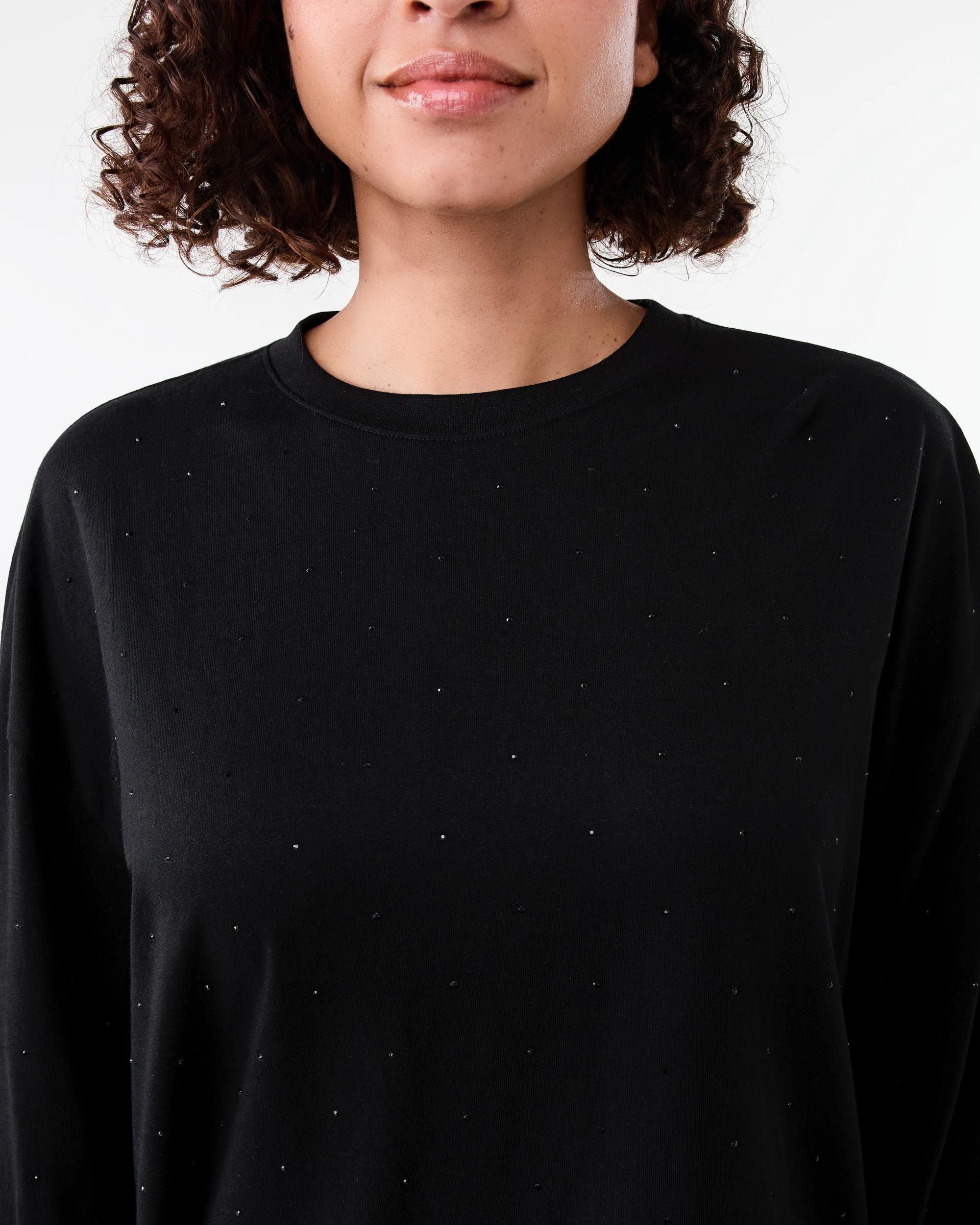 5 Long Sleeve Embellished T-shirt Black, 5 of 7
