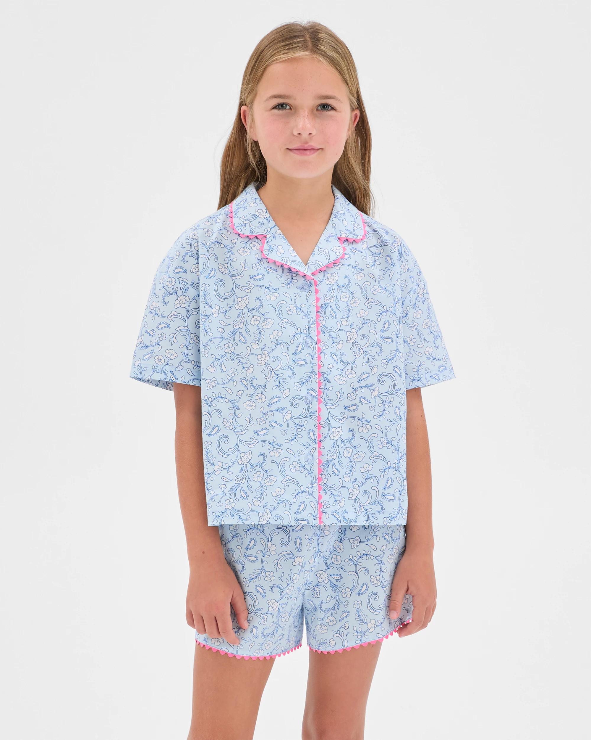 2 Target Kids Australian Cotton Big Girls Ric Rac Pyjama Set FLORAL, 2 of 7