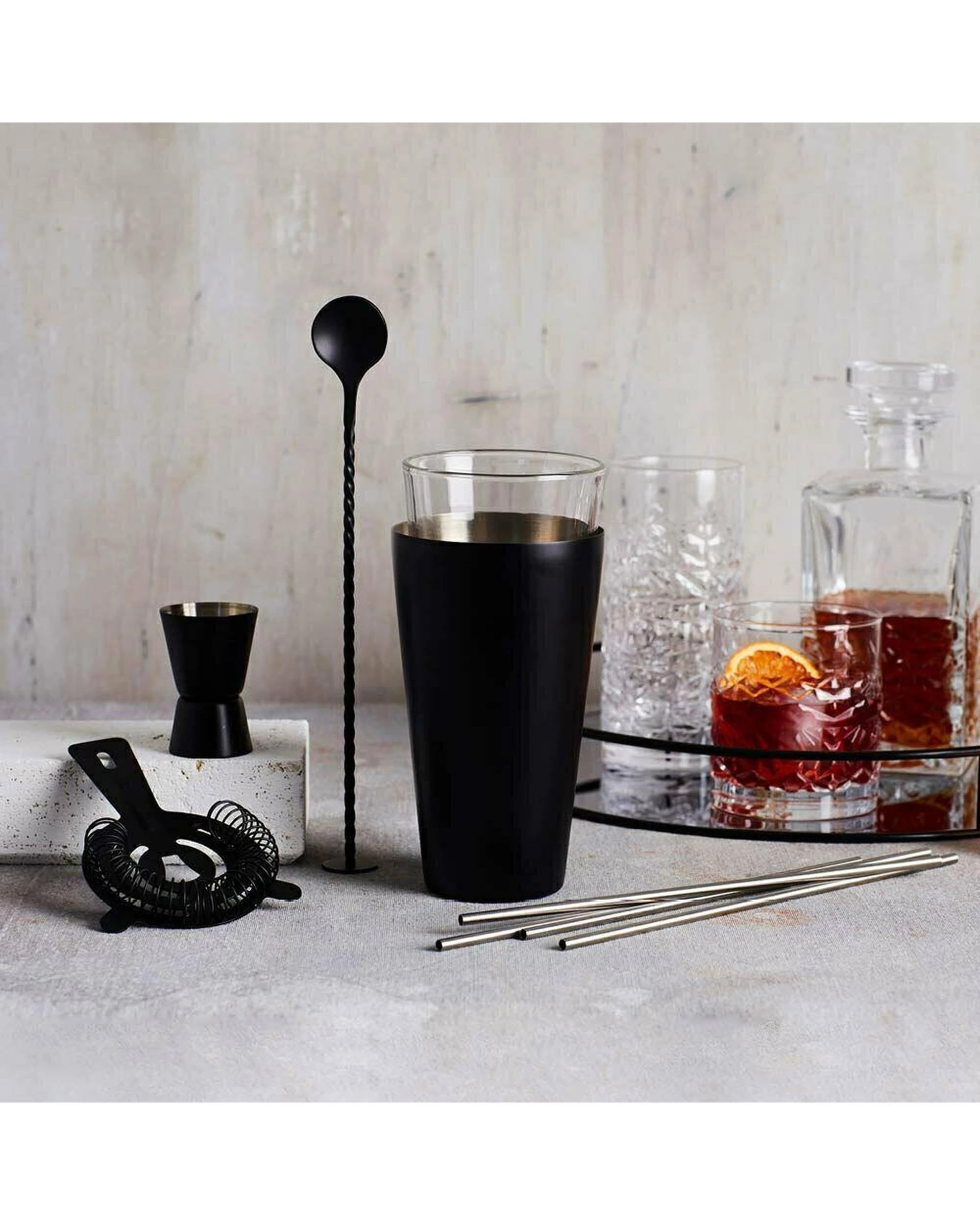 3 Stanley Rogers 10 Piece Cocktail Set Shaker Jigger Mixing Glass Strainer 10pc, 3 of 4