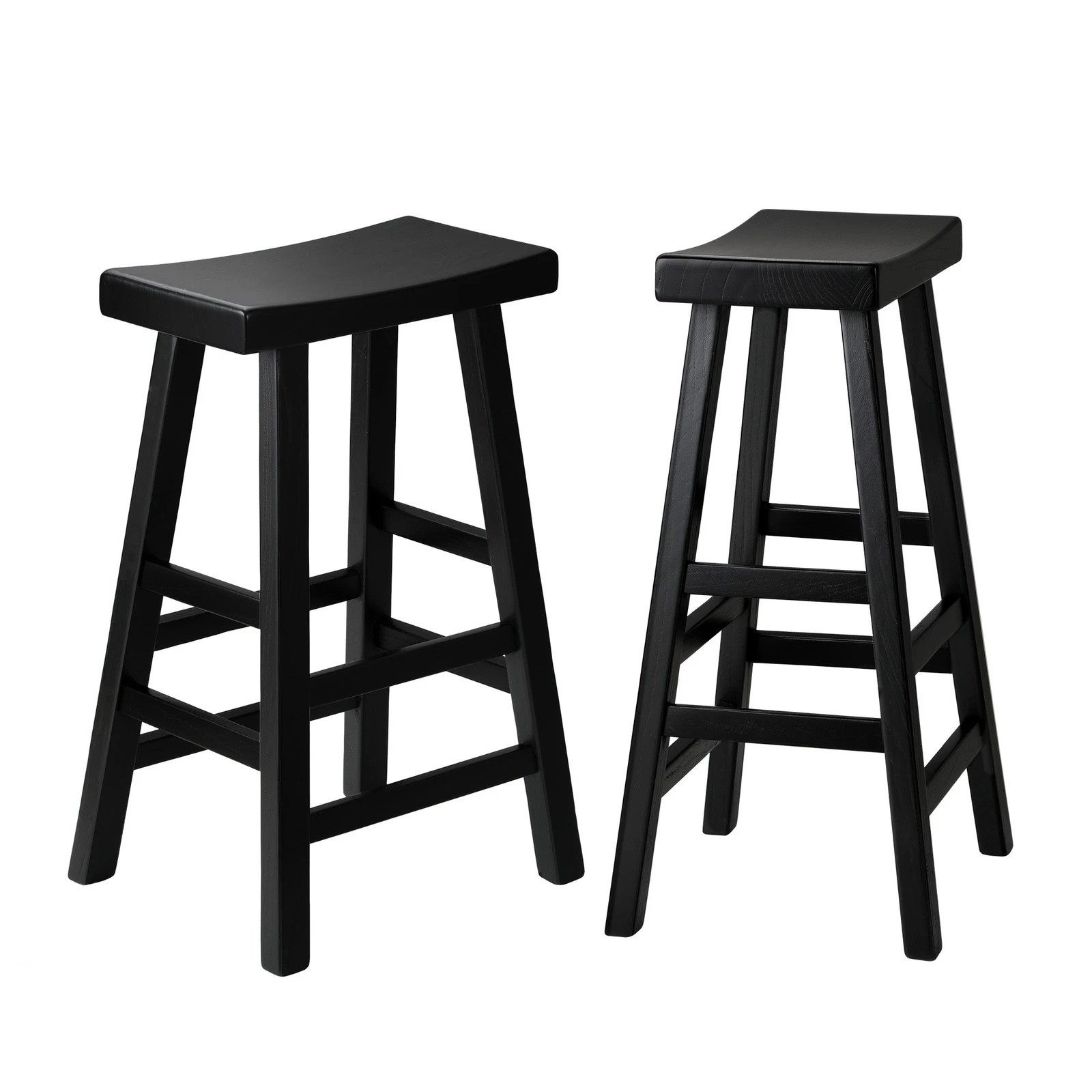 6 Oikiture 2x Bar Stools Kitchen Stool Wooden Counter Chairs Barstools
 - Black, 6 of 10