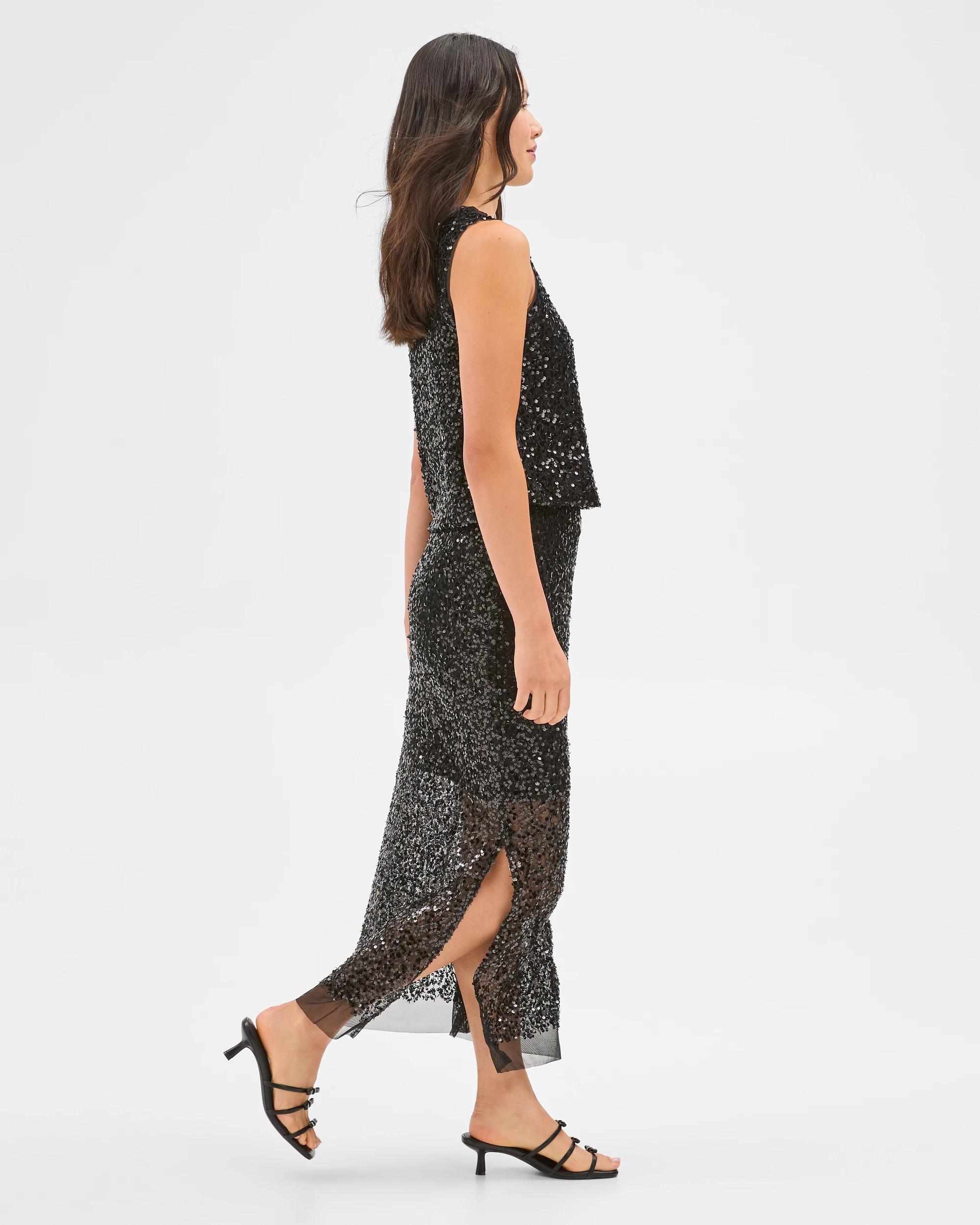 1 Sequin Pencil Skirt - Preview BLACK, 1 of 5